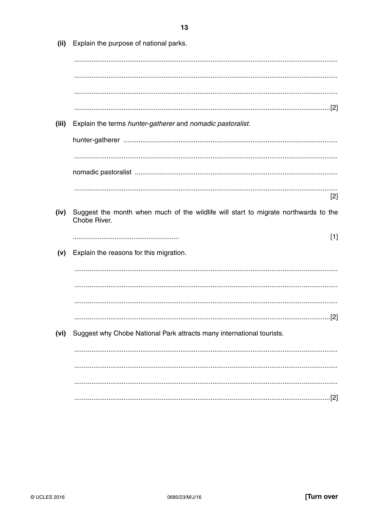 Cambridge IGCSE Environmental Management 0680 2016 May/June Paper 2 · Variant 3 question paper, page 13 of 16