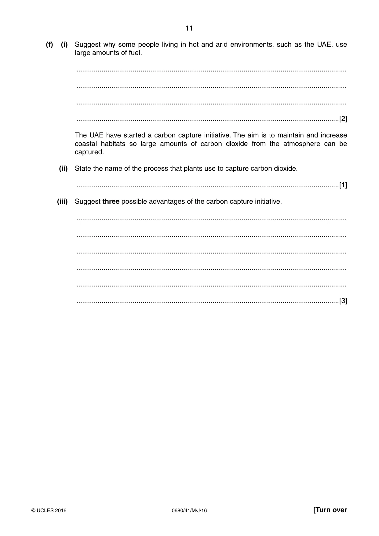Cambridge IGCSE Environmental Management 0680 2016 May/June Paper 4 · Variant 1 question paper, page 11 of 20