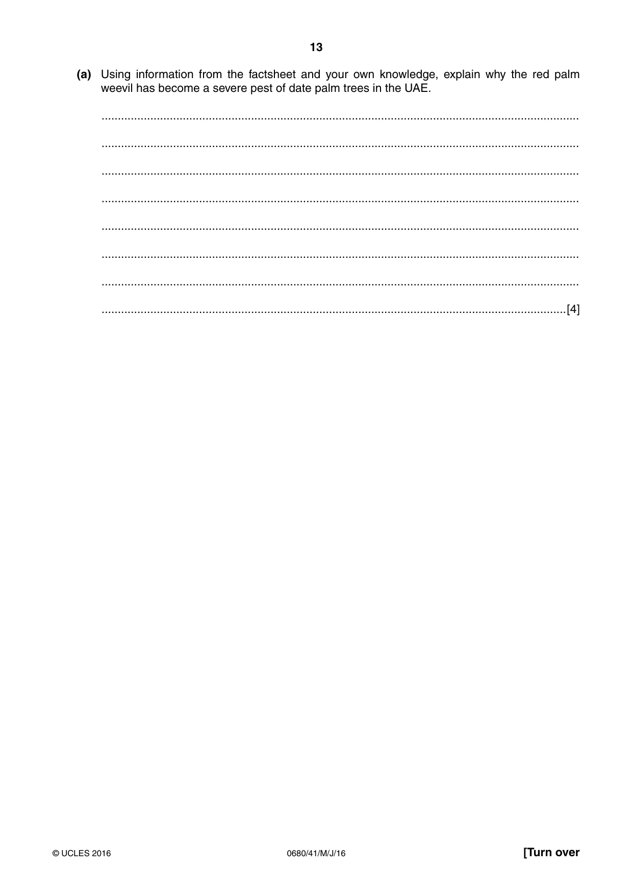 Cambridge IGCSE Environmental Management 0680 2016 May/June Paper 4 · Variant 1 question paper, page 13 of 20