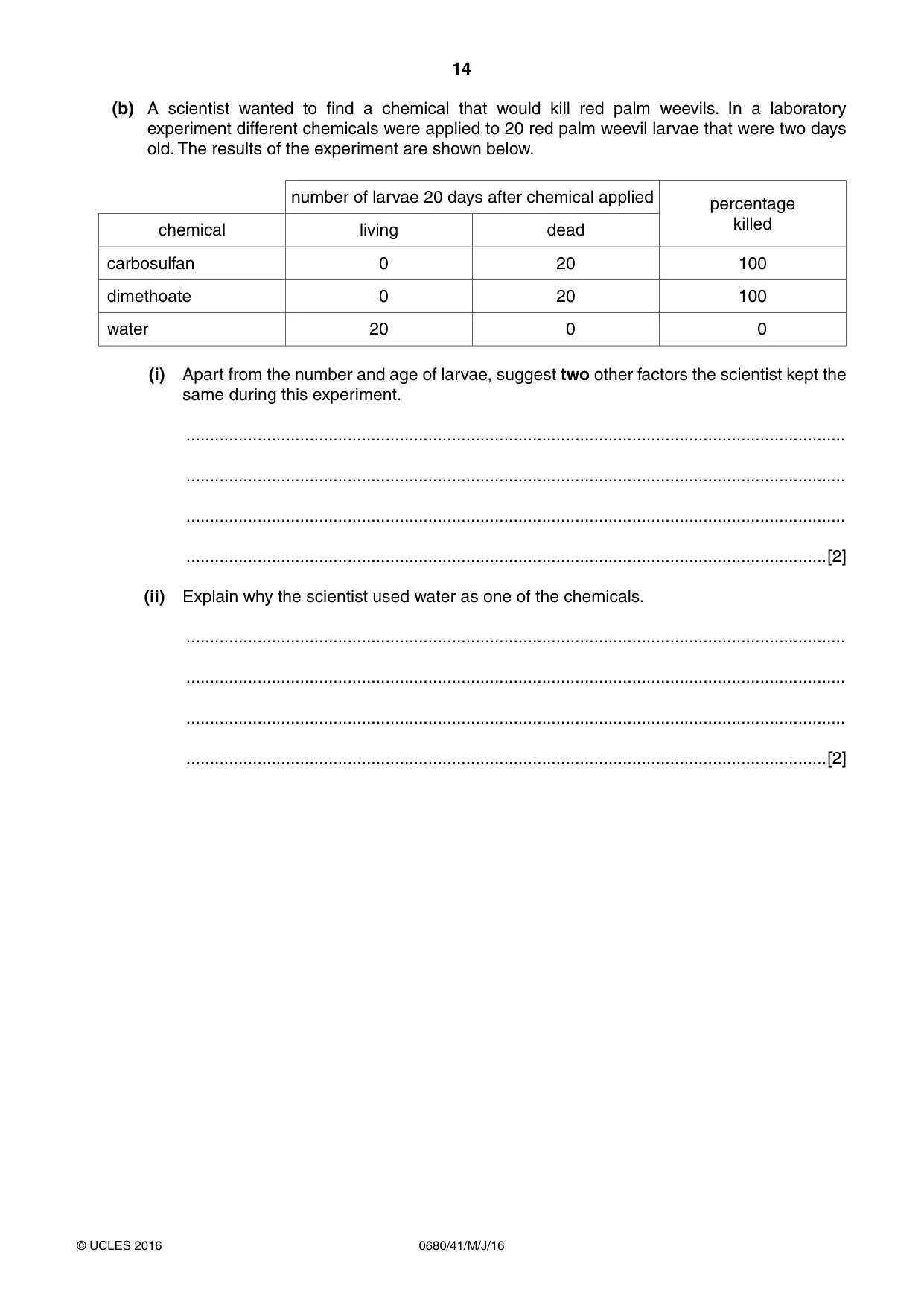 Cambridge IGCSE Environmental Management 0680 2016 May/June Paper 4 · Variant 1 question paper, page 14 of 20