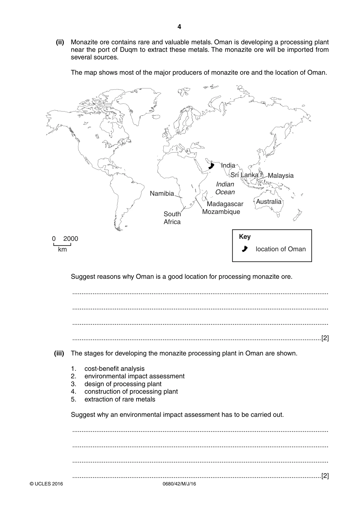 Cambridge IGCSE Environmental Management 0680 2016 May/June Paper 4 · Variant 2 question paper, page 4 of 16