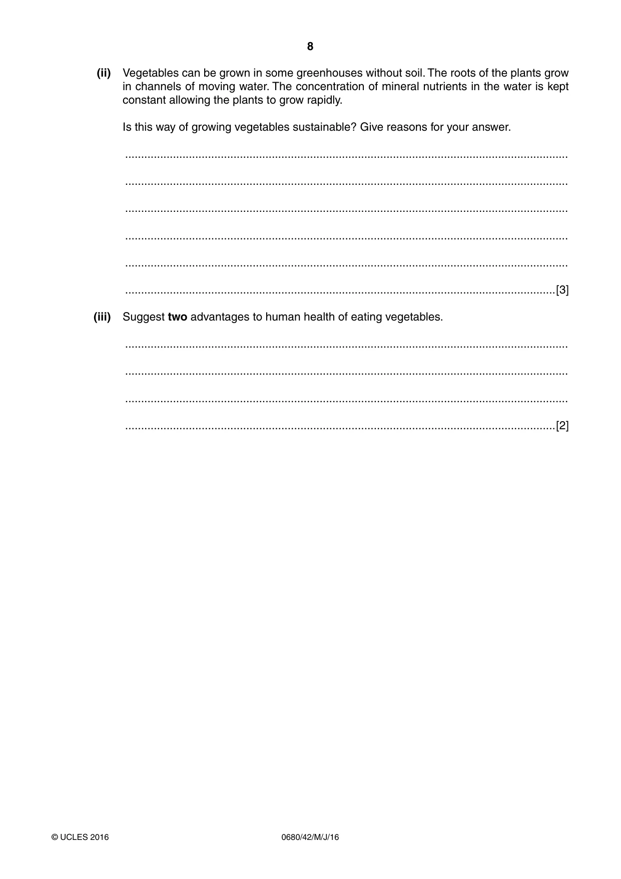 Cambridge IGCSE Environmental Management 0680 2016 May/June Paper 4 · Variant 2 question paper, page 8 of 16