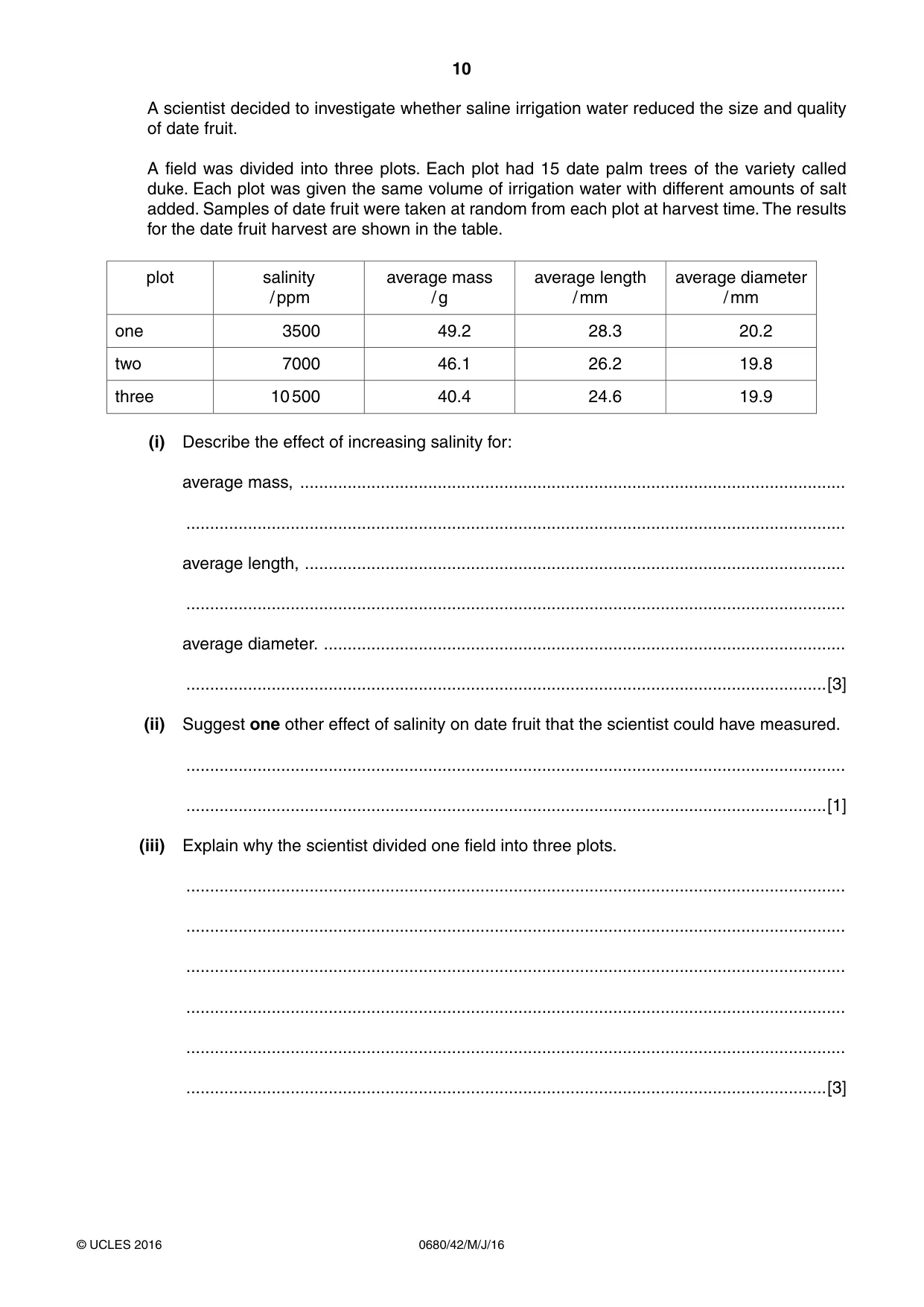 Cambridge IGCSE Environmental Management 0680 2016 May/June Paper 4 · Variant 2 question paper, page 10 of 16
