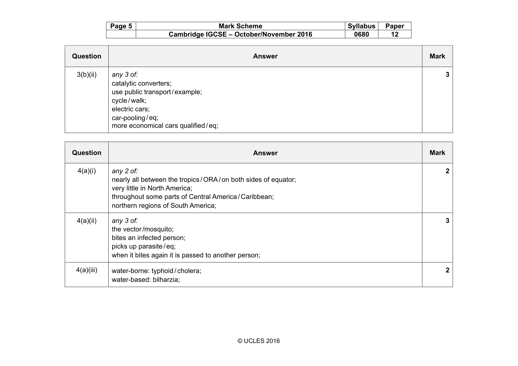 Mark scheme, page 5 of 8