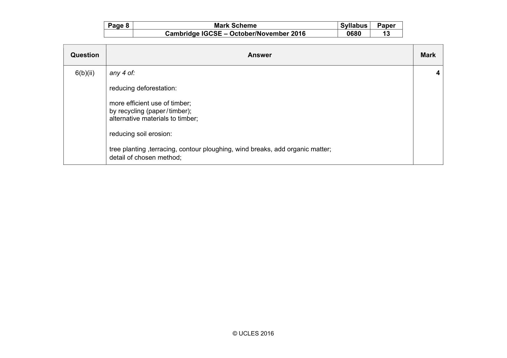 Mark scheme, page 8 of 8
