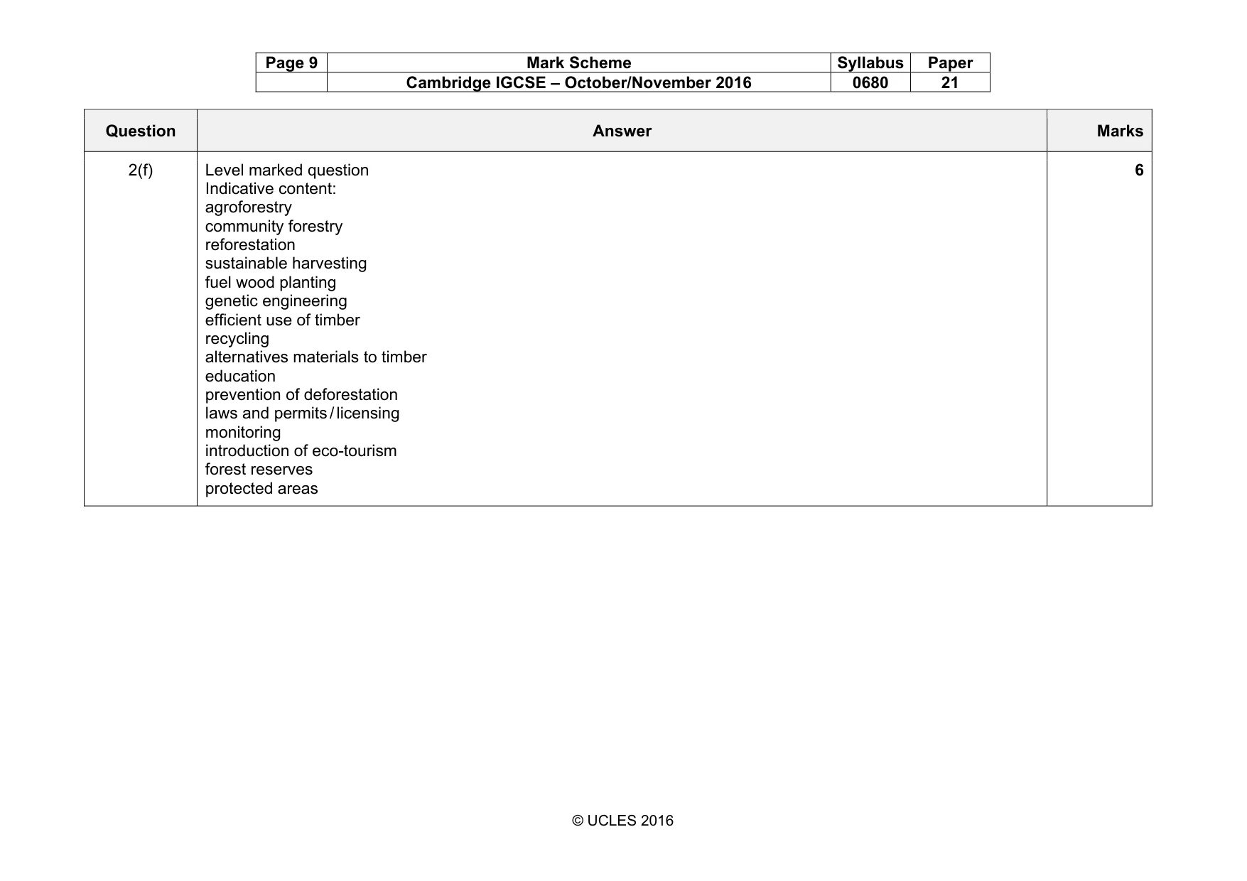 Mark scheme, page 9 of 9