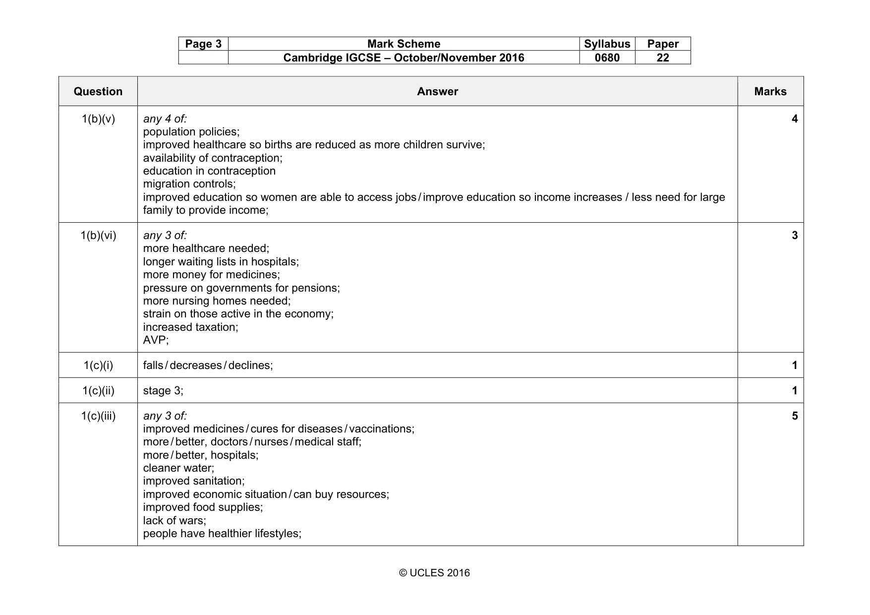 Mark scheme, page 3 of 7