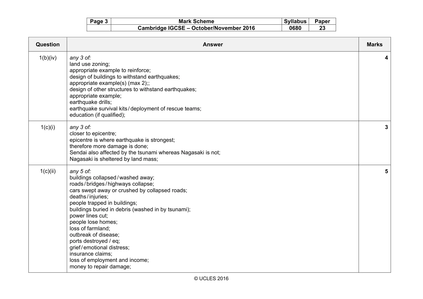 Mark scheme, page 3 of 7