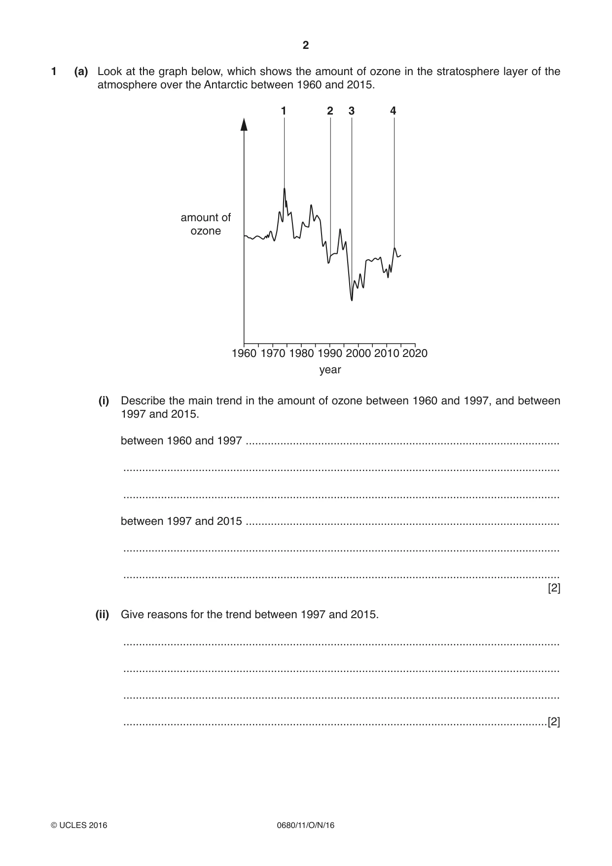 Cambridge IGCSE Environmental Management 0680 2016 Oct/Nov Paper 1 · Variant 1 question paper, page 2 of 16