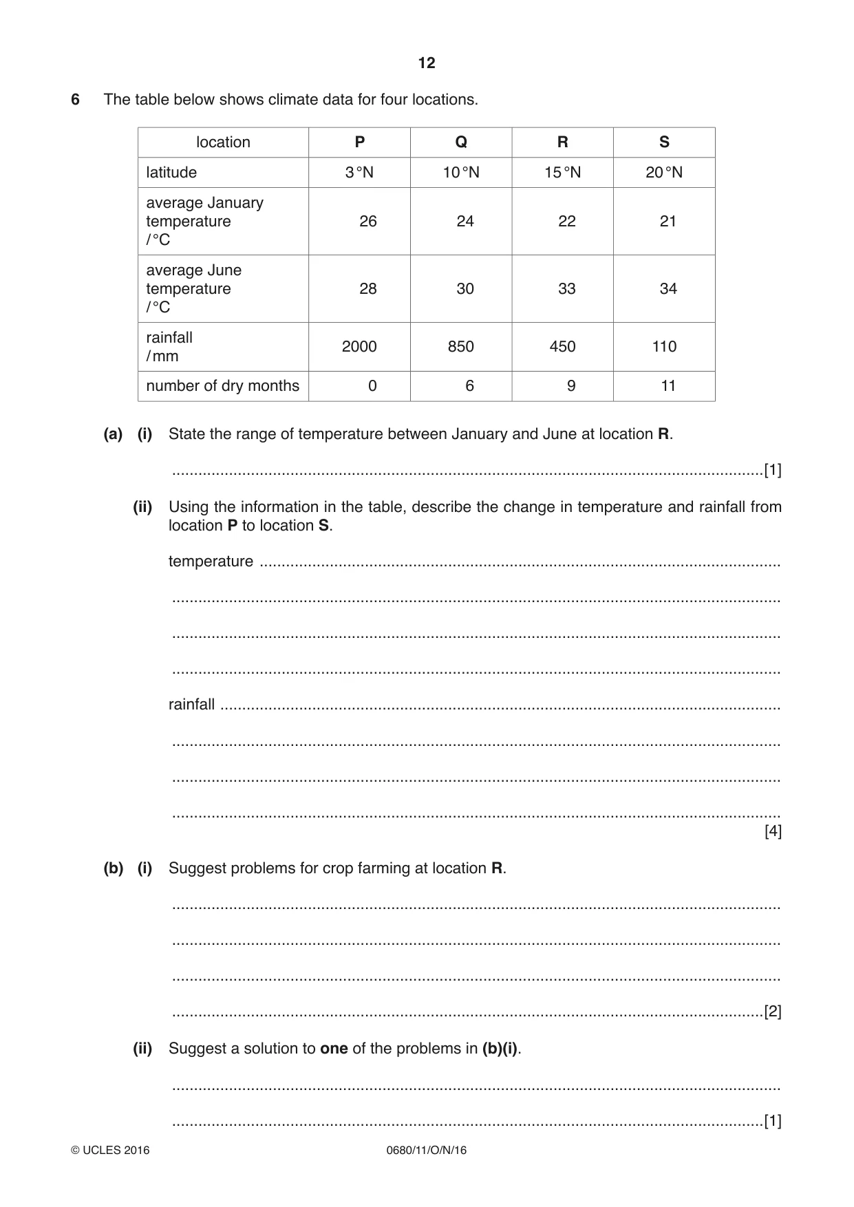 Cambridge IGCSE Environmental Management 0680 2016 Oct/Nov Paper 1 · Variant 1 question paper, page 12 of 16