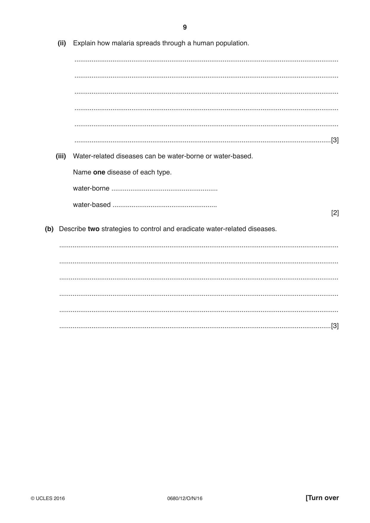 Cambridge IGCSE Environmental Management 0680 2016 Oct/Nov Paper 1 · Variant 2 question paper, page 9 of 16