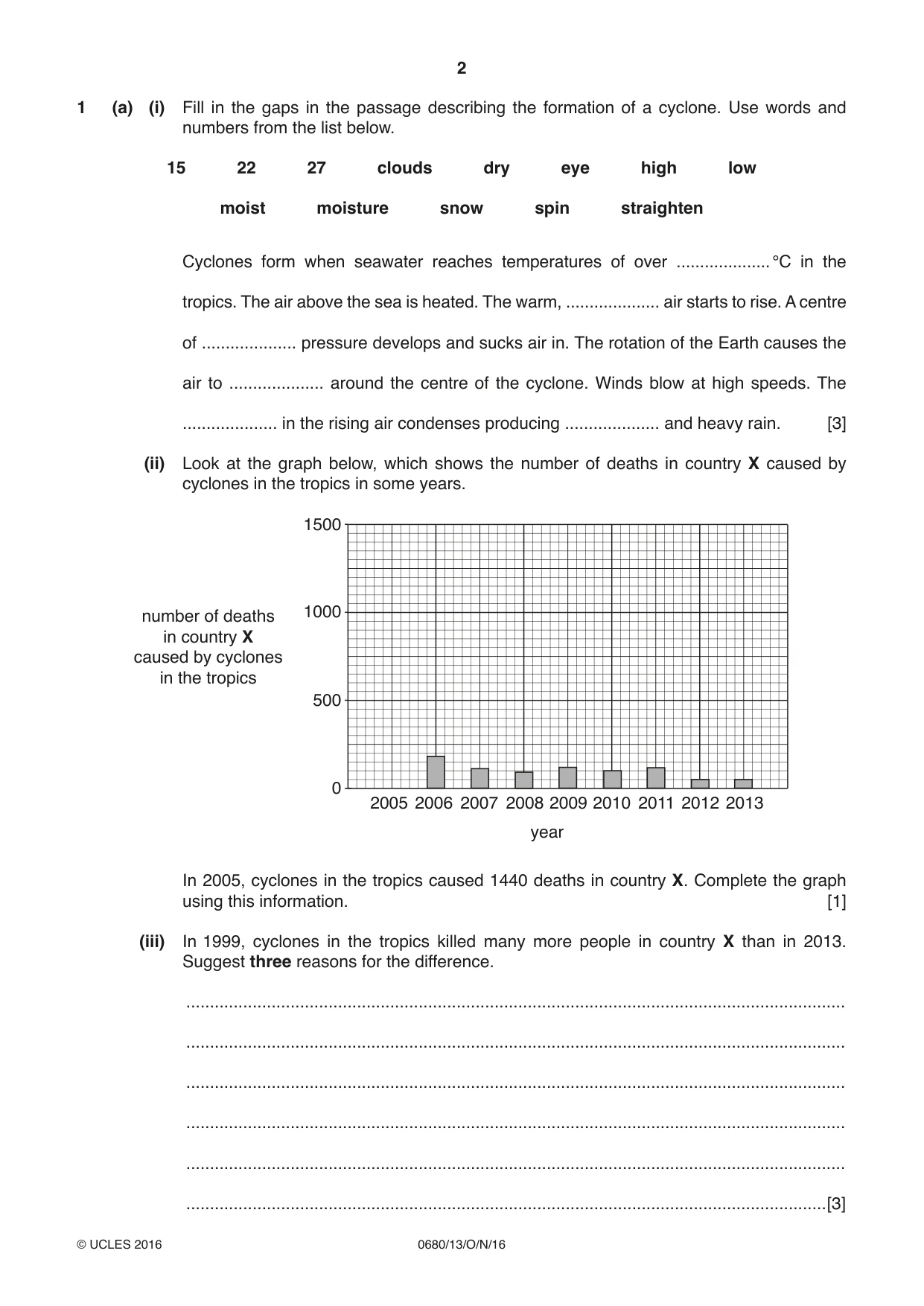 Cambridge IGCSE Environmental Management 0680 2016 Oct/Nov Paper 1 · Variant 3 question paper, page 2 of 16