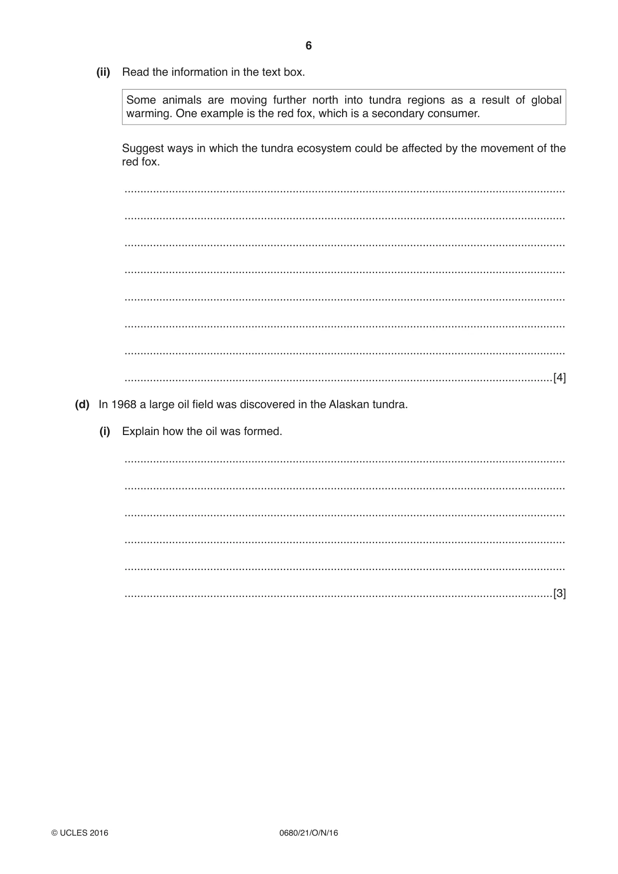 Cambridge IGCSE Environmental Management 0680 2016 Oct/Nov Paper 2 · Variant 1 question paper, page 6 of 16