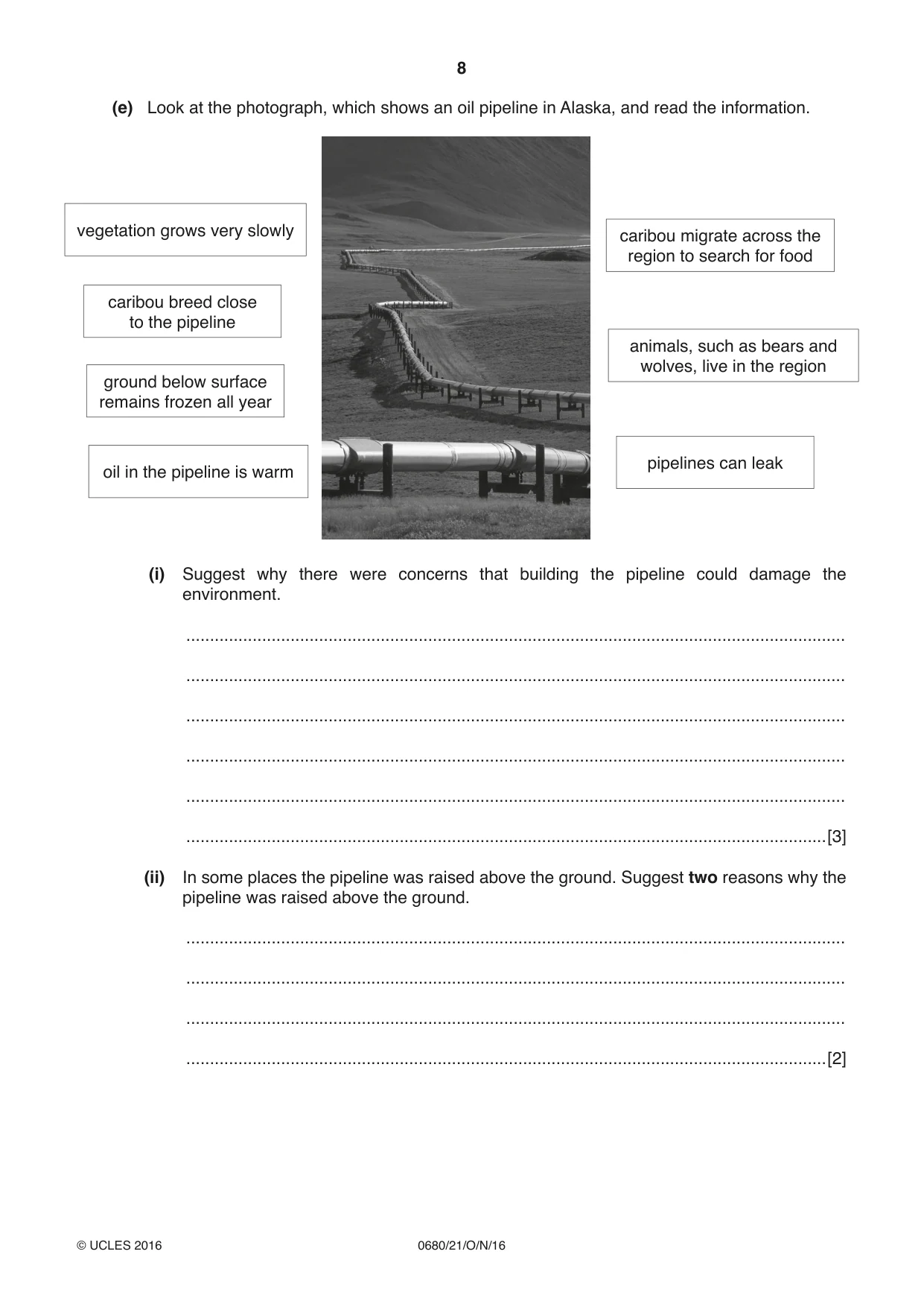Cambridge IGCSE Environmental Management 0680 2016 Oct/Nov Paper 2 · Variant 1 question paper, page 8 of 16