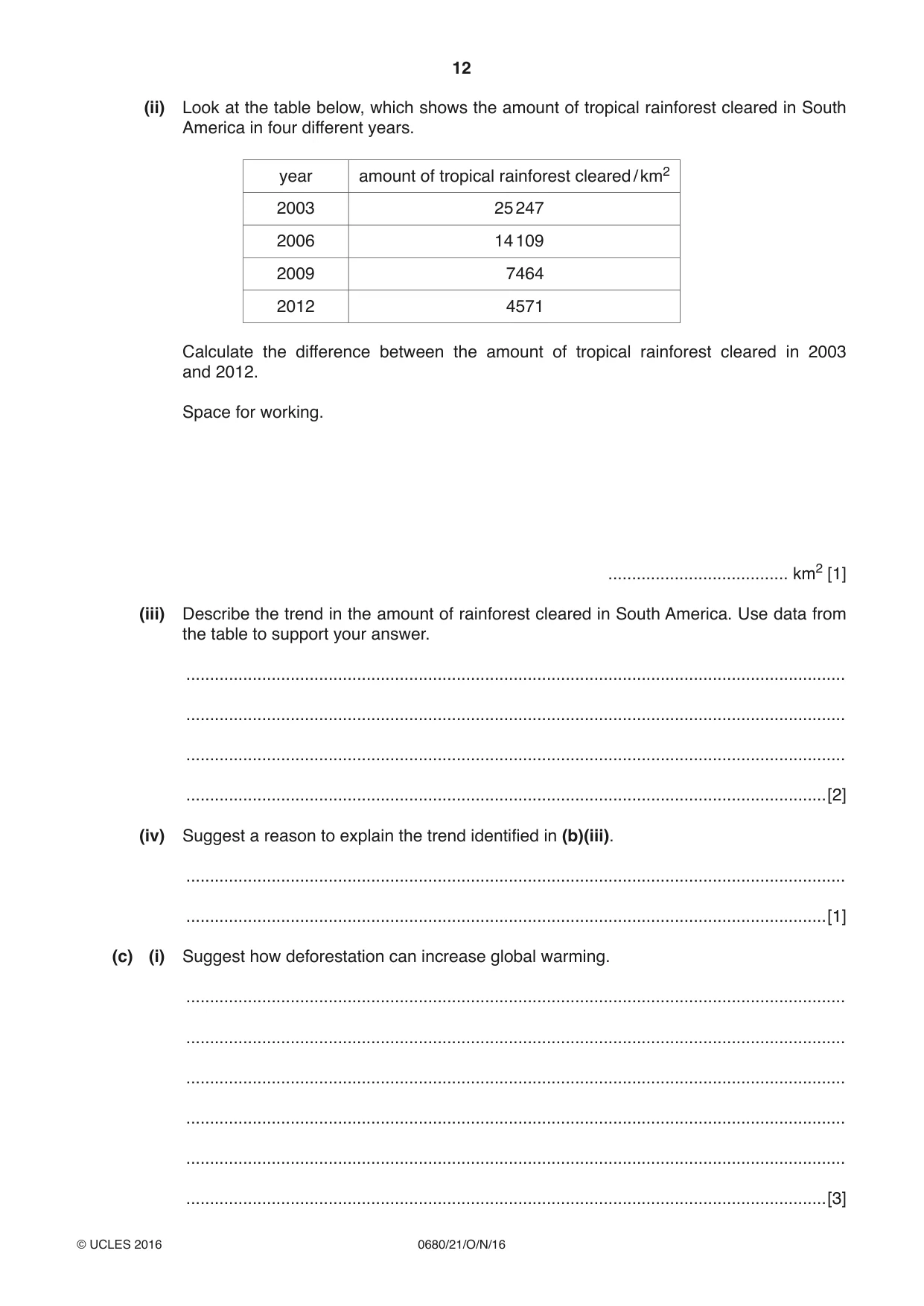 Cambridge IGCSE Environmental Management 0680 2016 Oct/Nov Paper 2 · Variant 1 question paper, page 12 of 16