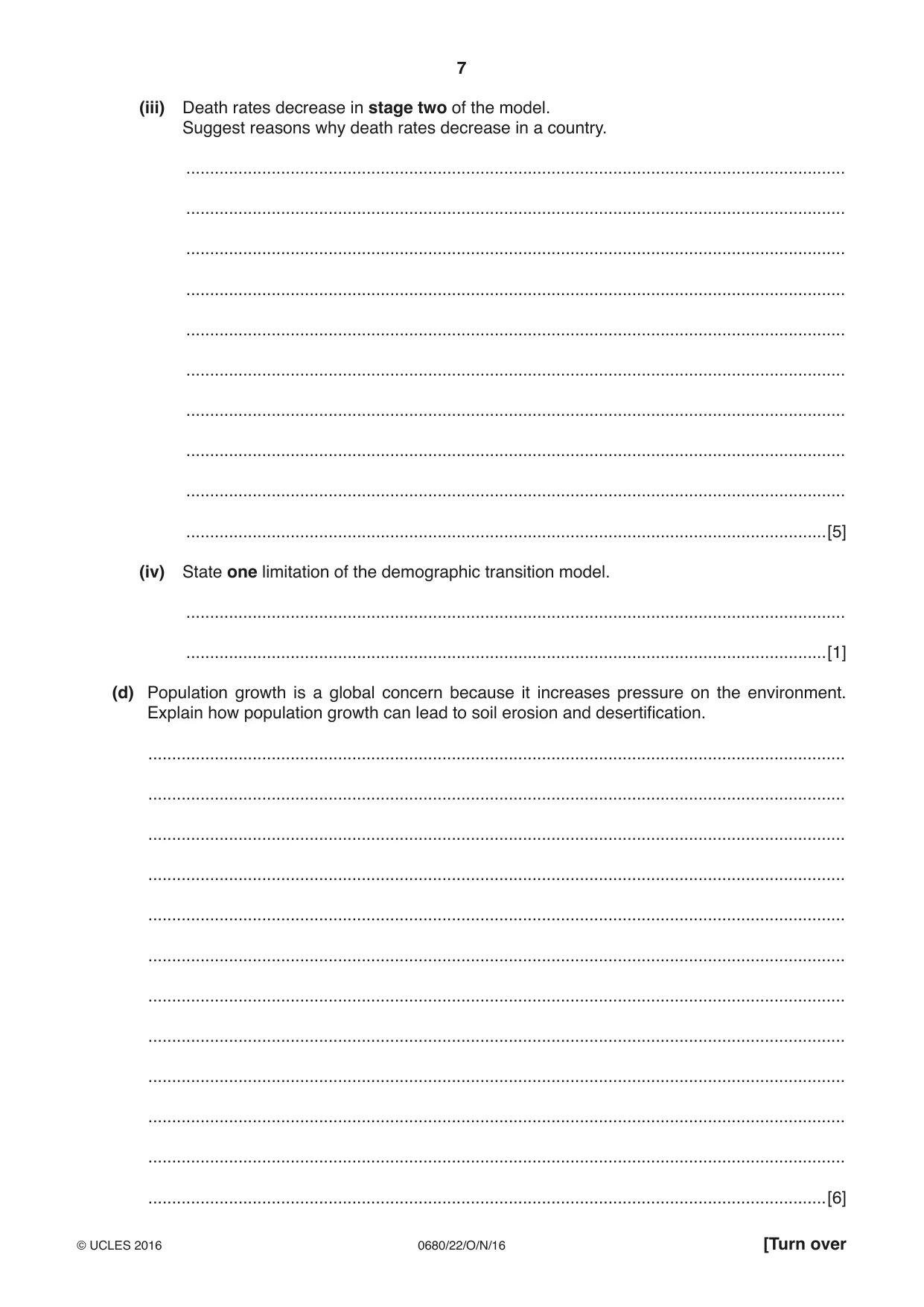 Cambridge IGCSE Environmental Management 0680 2016 Oct/Nov Paper 2 · Variant 2 question paper, page 7 of 16