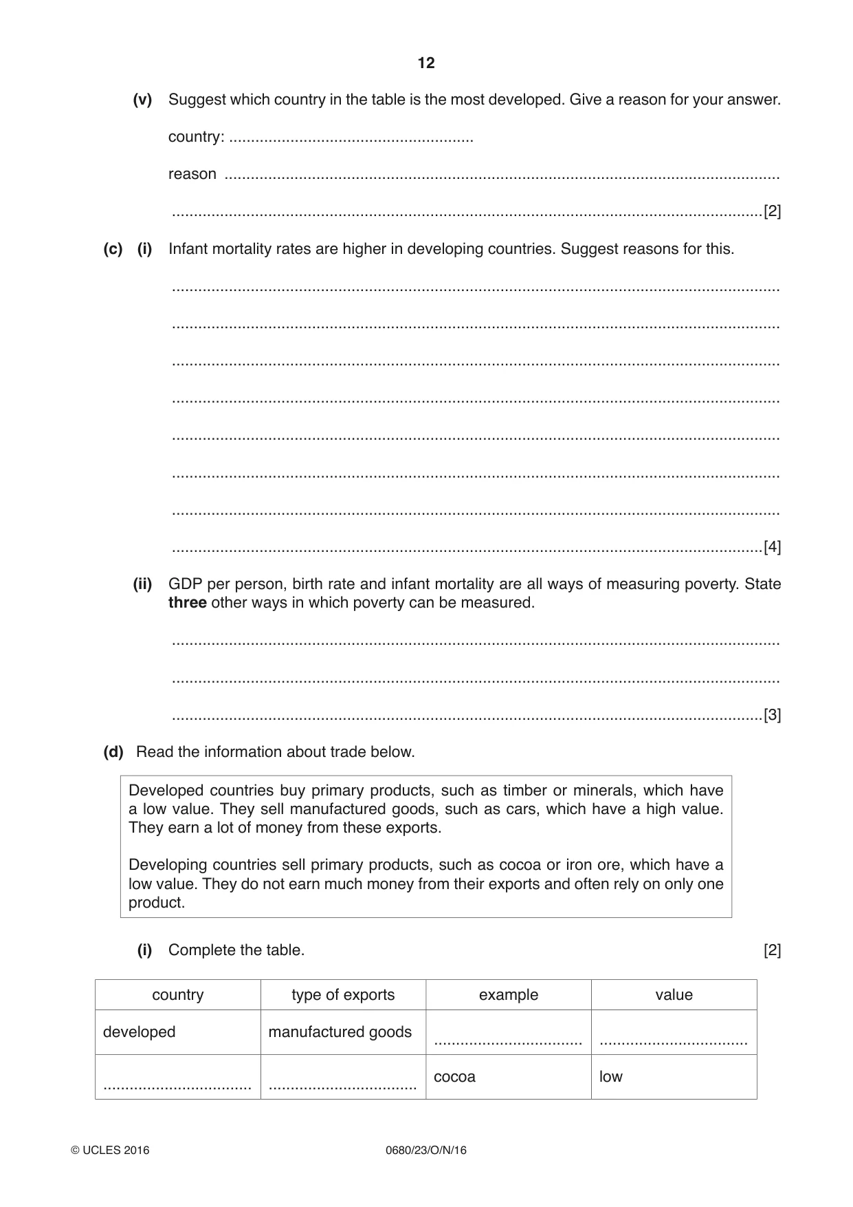 Cambridge IGCSE Environmental Management 0680 2016 Oct/Nov Paper 2 · Variant 3 question paper, page 12 of 16