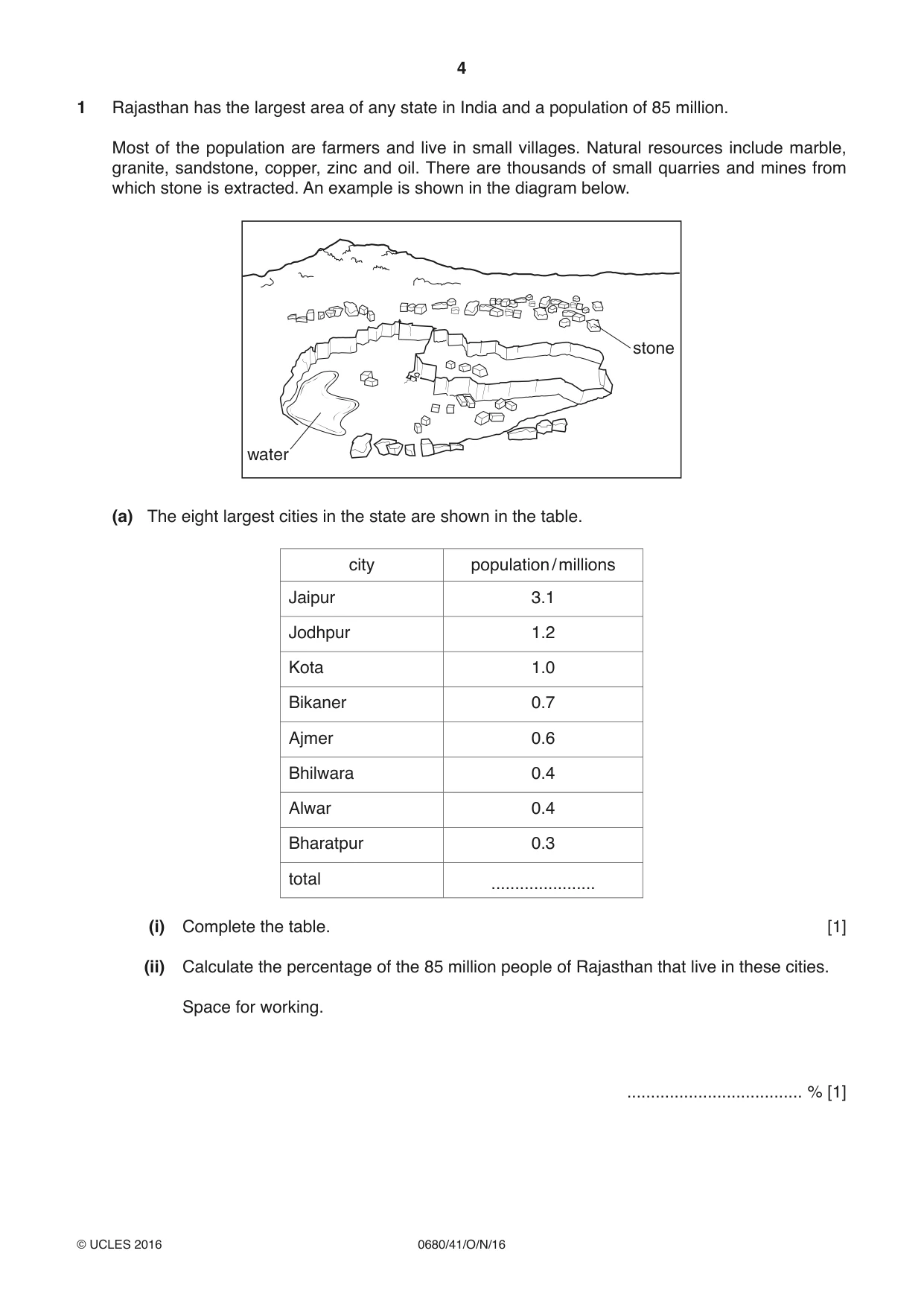 Cambridge IGCSE Environmental Management 0680 2016 Oct/Nov Paper 4 · Variant 1 question paper, page 4 of 16