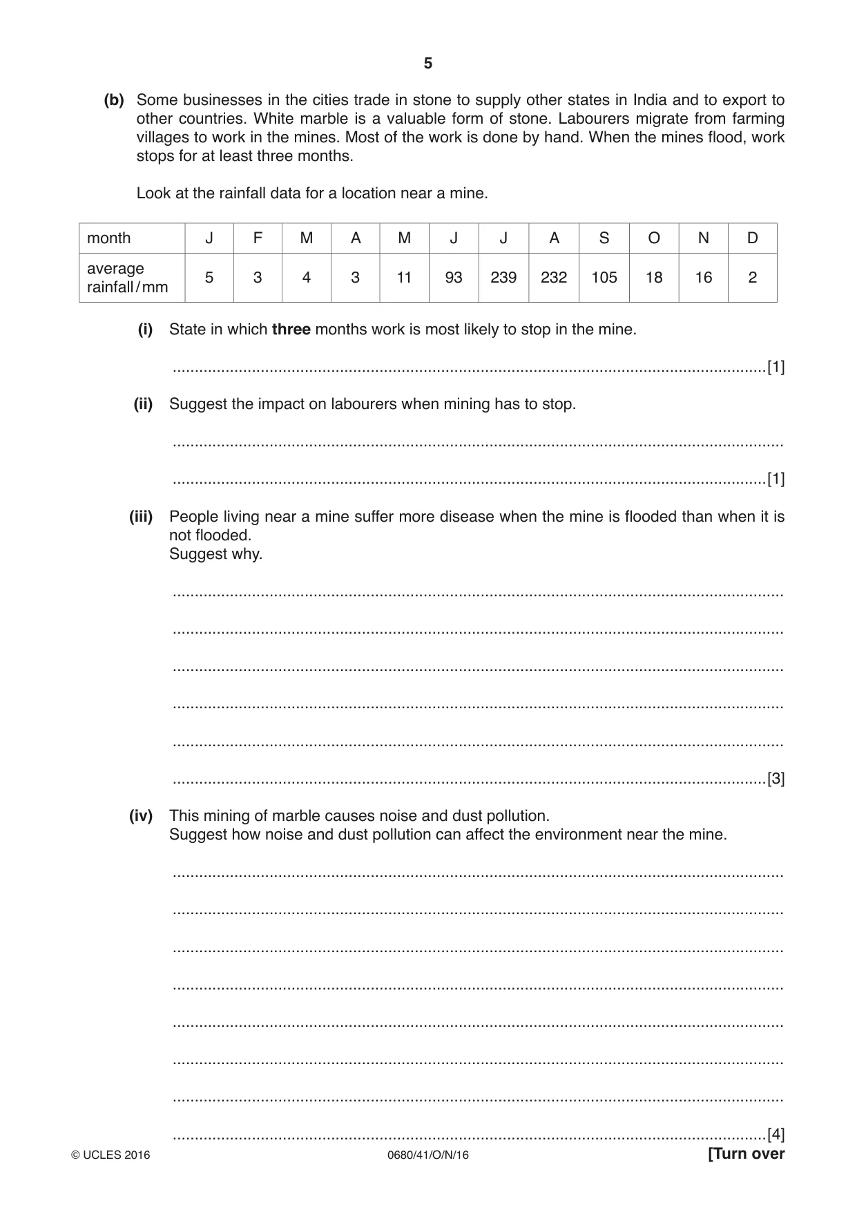 Cambridge IGCSE Environmental Management 0680 2016 Oct/Nov Paper 4 · Variant 1 question paper, page 5 of 16