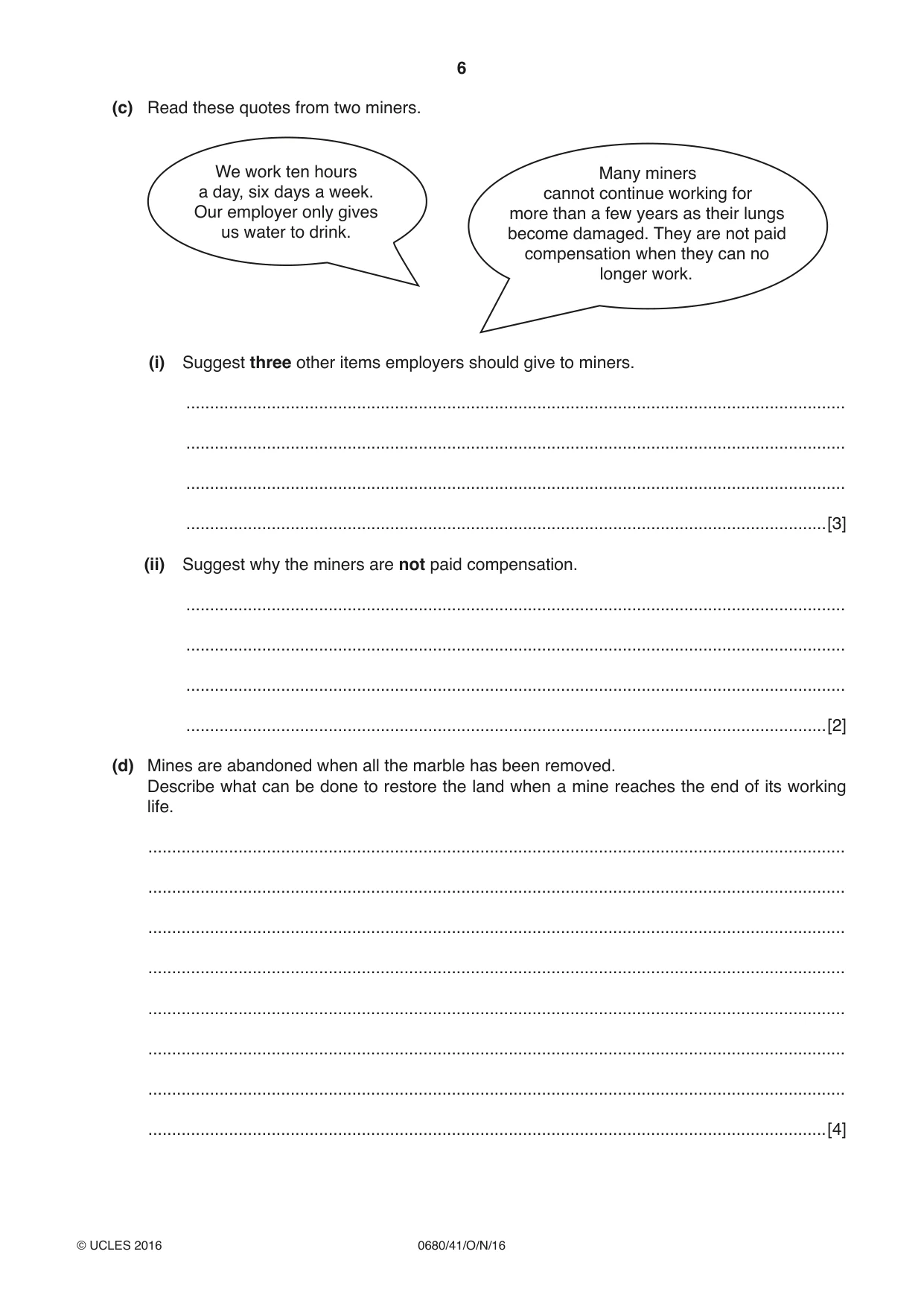 Cambridge IGCSE Environmental Management 0680 2016 Oct/Nov Paper 4 · Variant 1 question paper, page 6 of 16