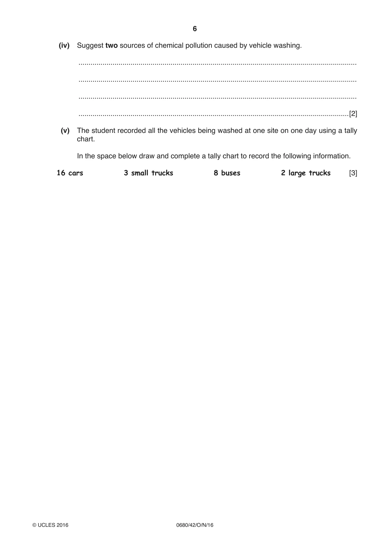 Cambridge IGCSE Environmental Management 0680 2016 Oct/Nov Paper 4 · Variant 2 question paper, page 6 of 16