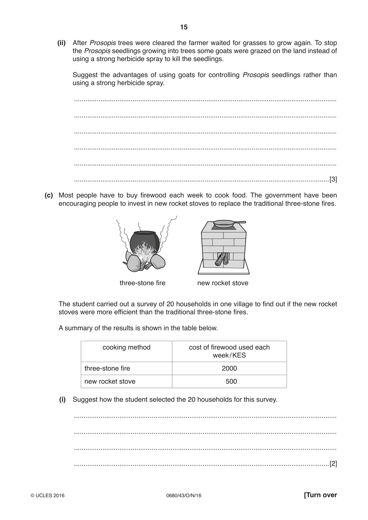 Cambridge IGCSE Environmental Management 0680 2016 Oct/Nov Paper 4 · Variant 3 question paper, page 15 of 16