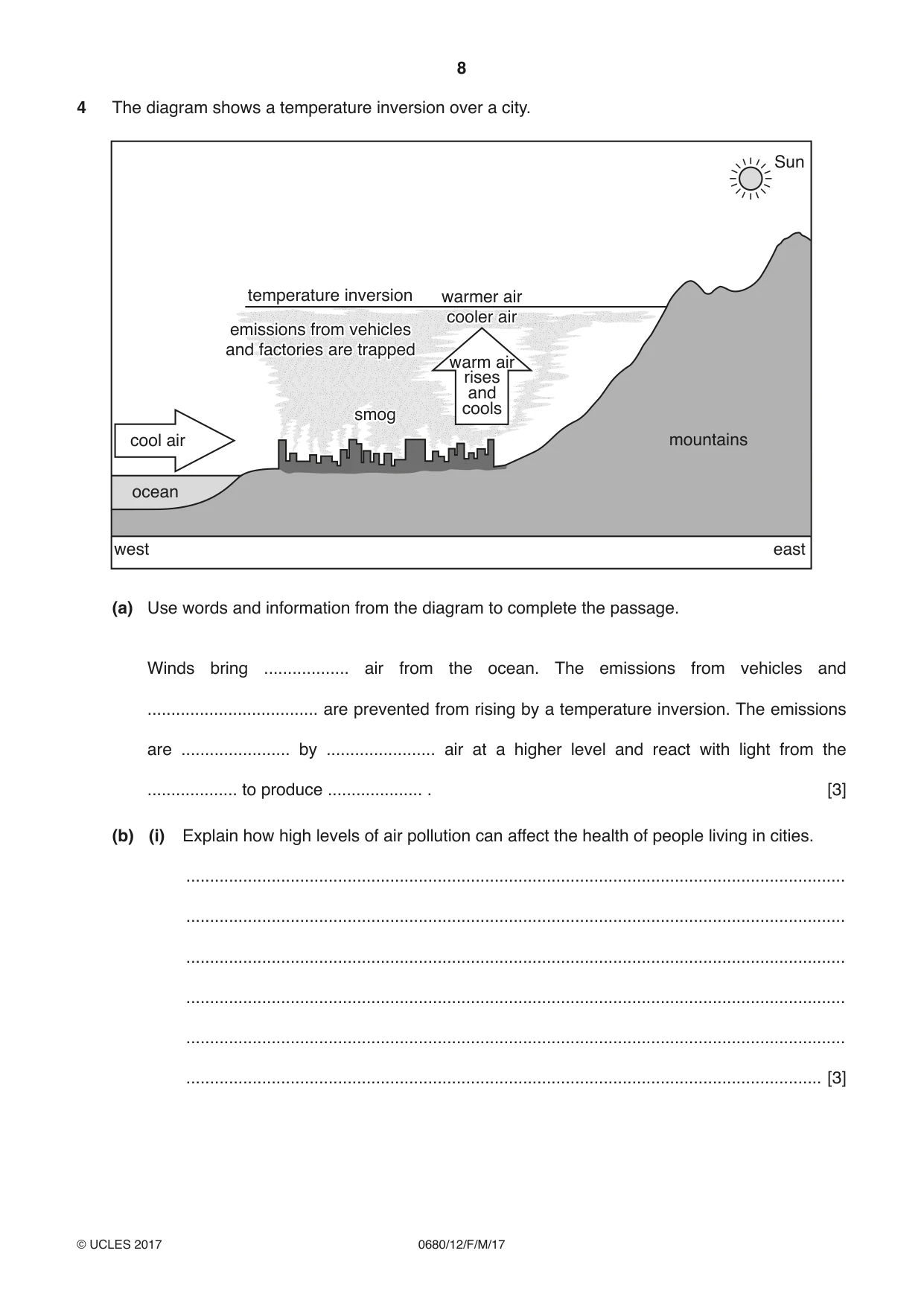 Cambridge IGCSE Environmental Management 0680 2017 Feb/March Paper 1 · Variant 2 question paper, page 8 of 16