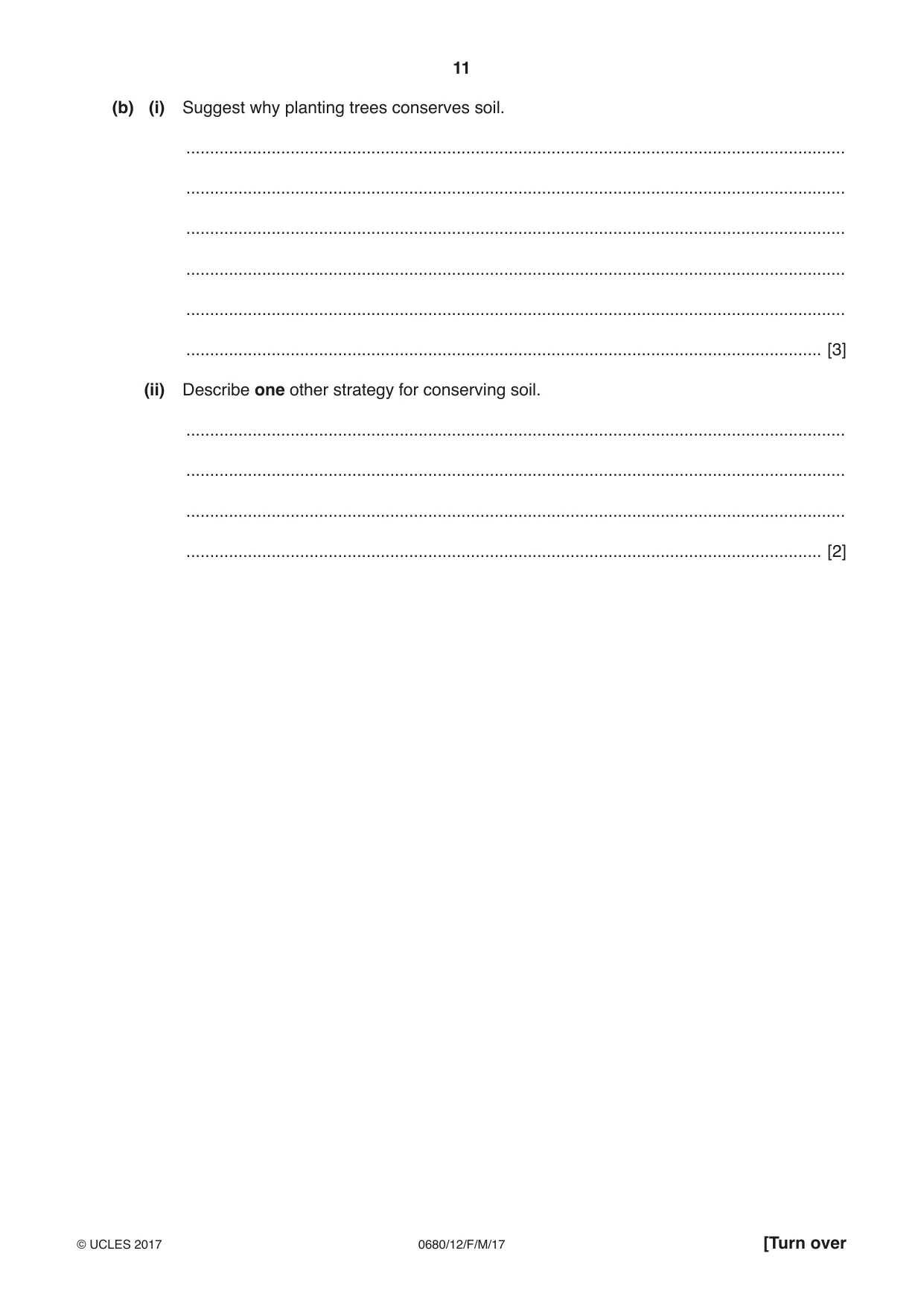 Cambridge IGCSE Environmental Management 0680 2017 Feb/March Paper 1 · Variant 2 question paper, page 11 of 16