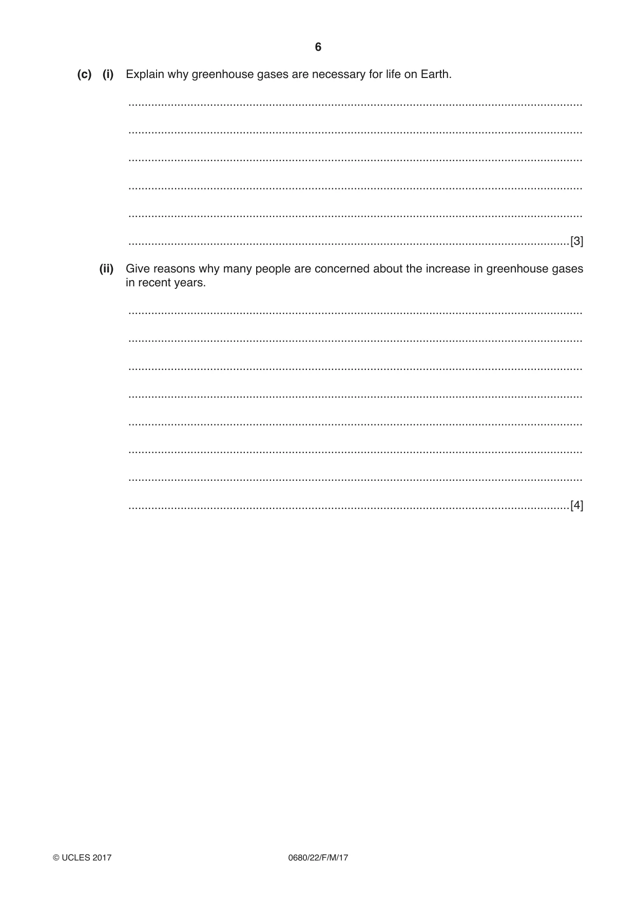 Cambridge IGCSE Environmental Management 0680 2017 Feb/March Paper 2 · Variant 2 question paper, page 6 of 16