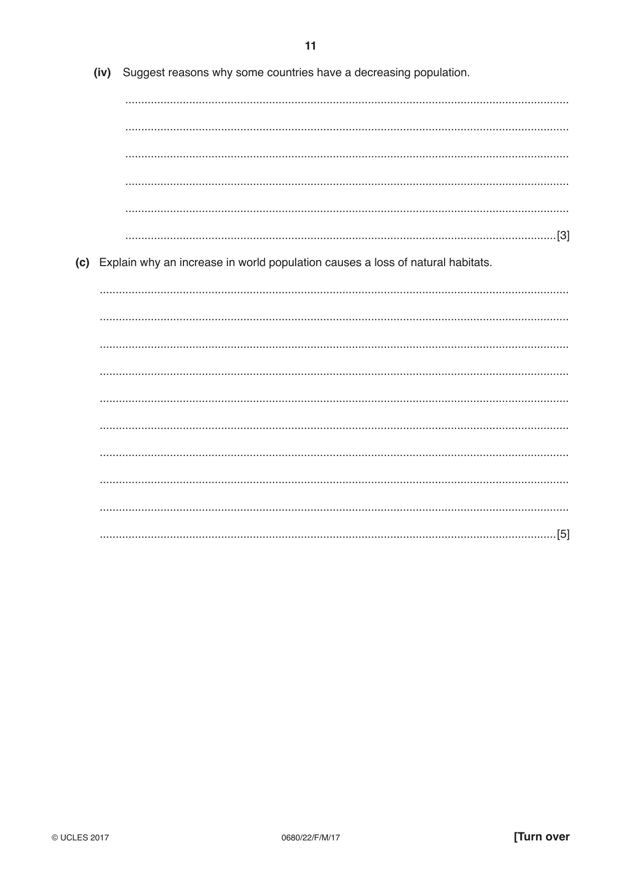 Cambridge IGCSE Environmental Management 0680 2017 Feb/March Paper 2 · Variant 2 question paper, page 11 of 16