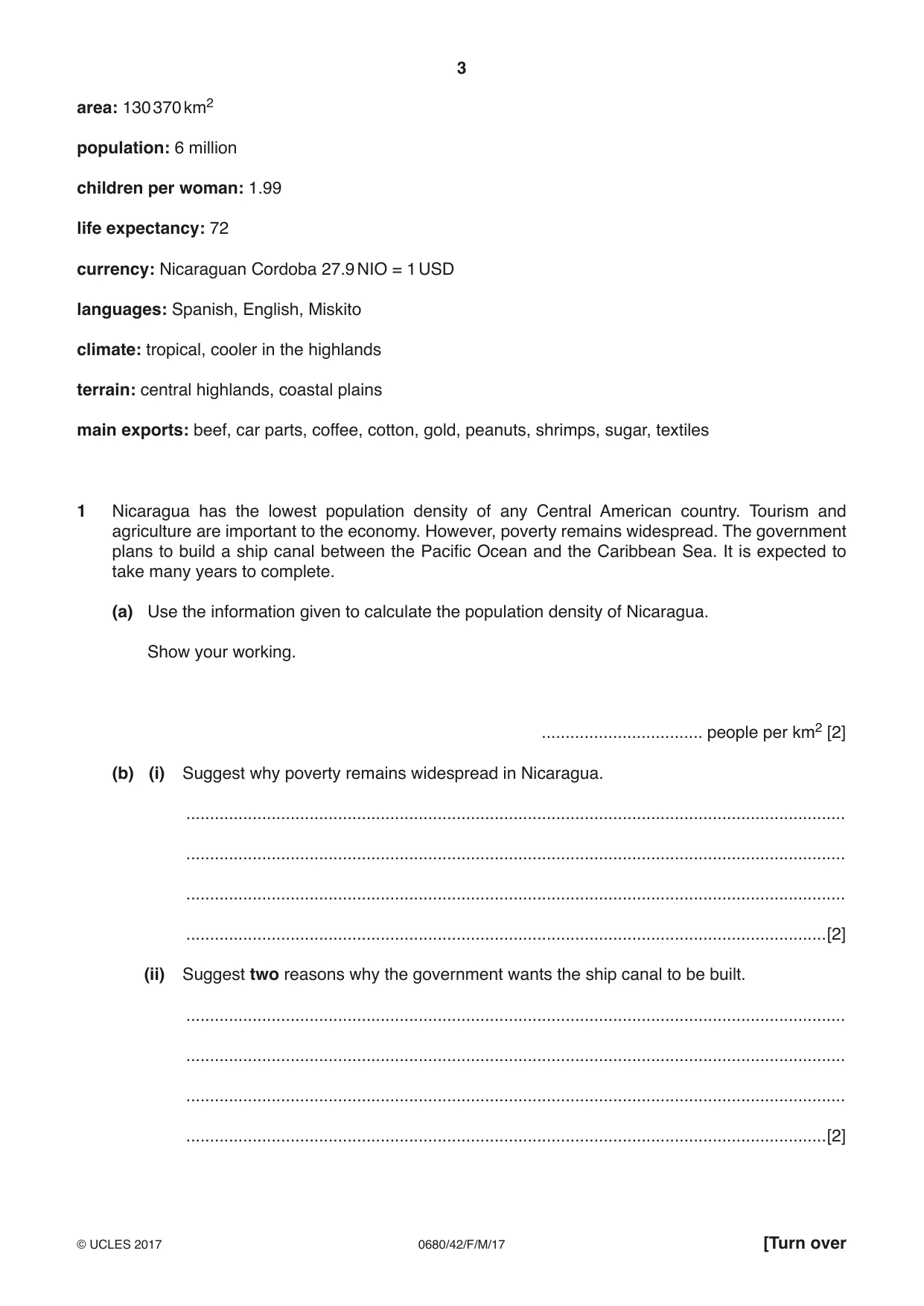 Cambridge IGCSE Environmental Management 0680 2017 Feb/March Paper 4 · Variant 2 question paper, page 3 of 16