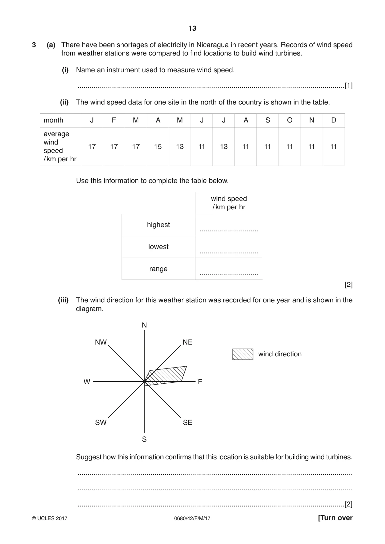 Cambridge IGCSE Environmental Management 0680 2017 Feb/March Paper 4 · Variant 2 question paper, page 13 of 16