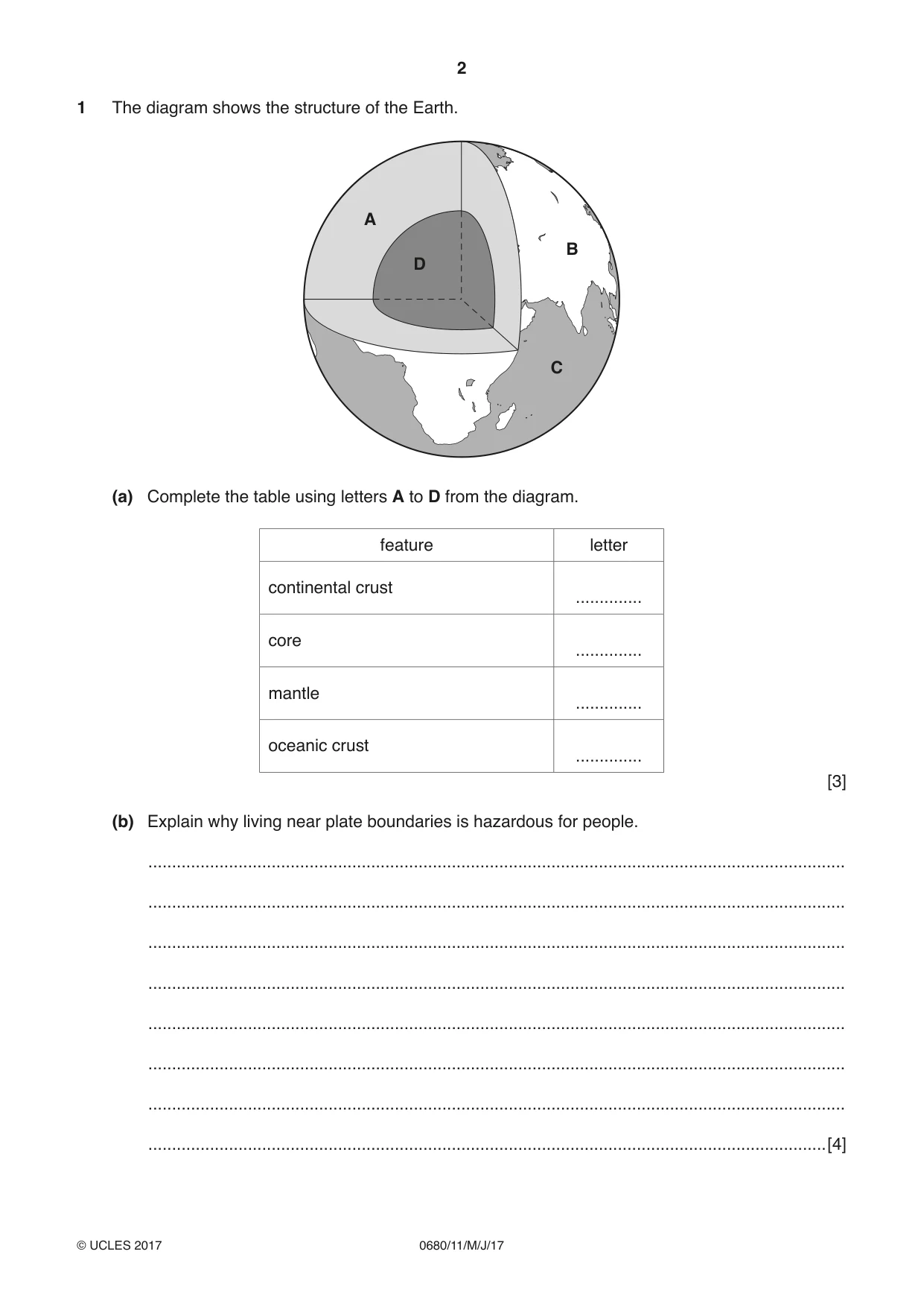Cambridge IGCSE Environmental Management 0680 2017 May/June Paper 1 · Variant 1 question paper, page 2 of 16