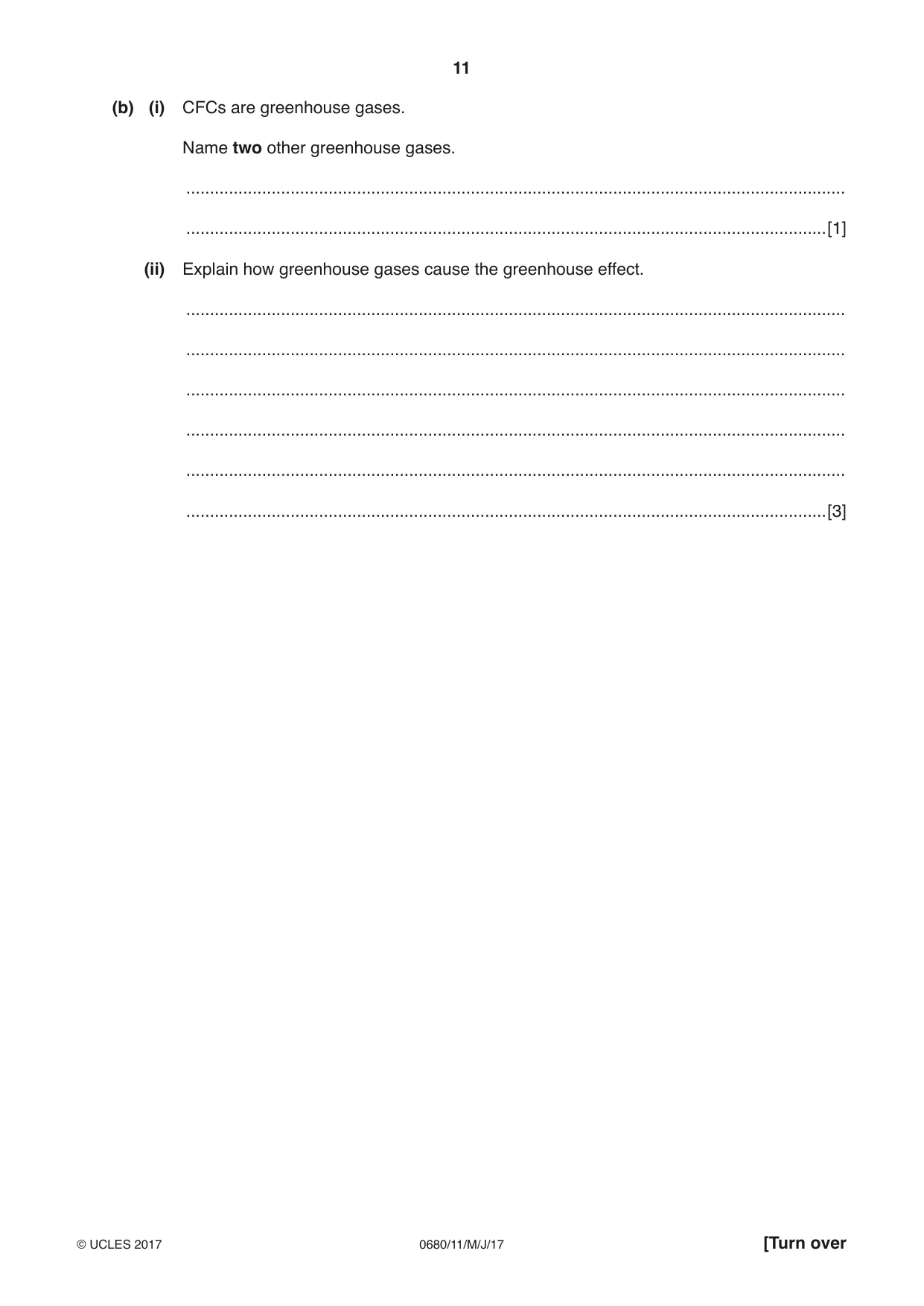 Cambridge IGCSE Environmental Management 0680 2017 May/June Paper 1 · Variant 1 question paper, page 11 of 16