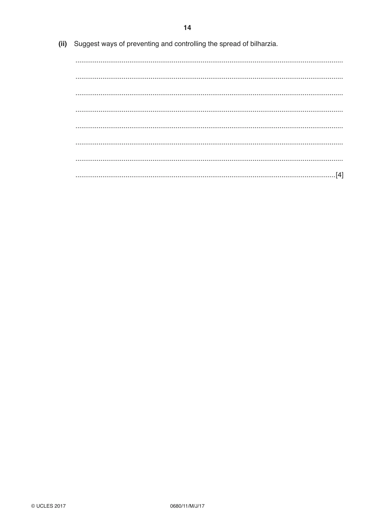 Cambridge IGCSE Environmental Management 0680 2017 May/June Paper 1 · Variant 1 question paper, page 14 of 16