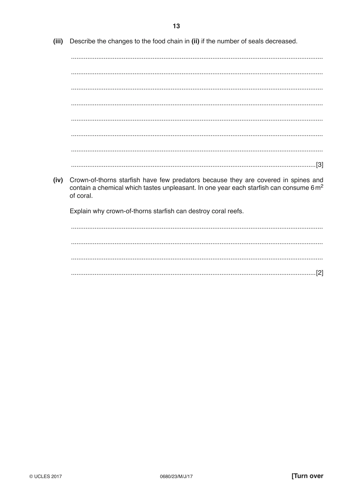 Cambridge IGCSE Environmental Management 0680 2017 May/June Paper 2 · Variant 3 question paper, page 13 of 16