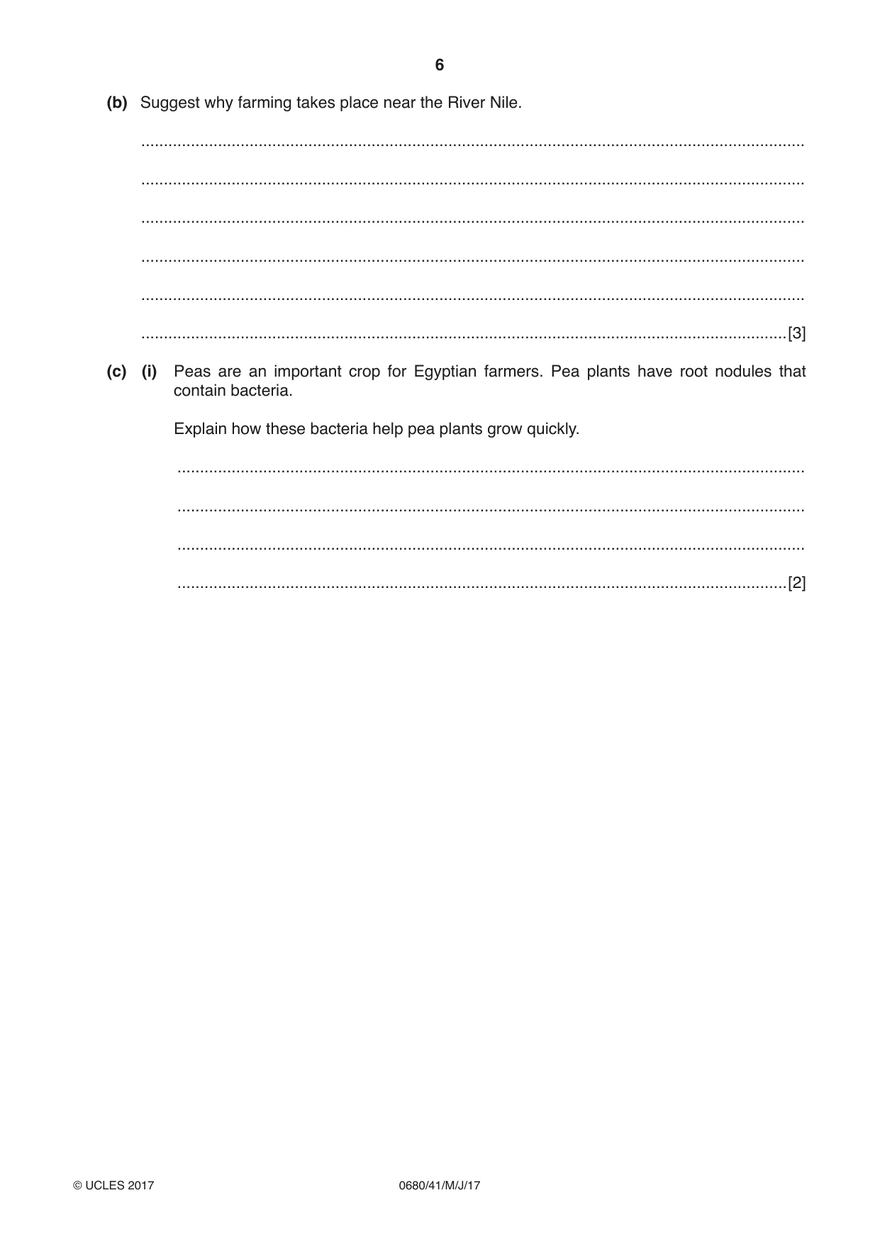 Cambridge IGCSE Environmental Management 0680 2017 May/June Paper 4 · Variant 1 question paper, page 6 of 20