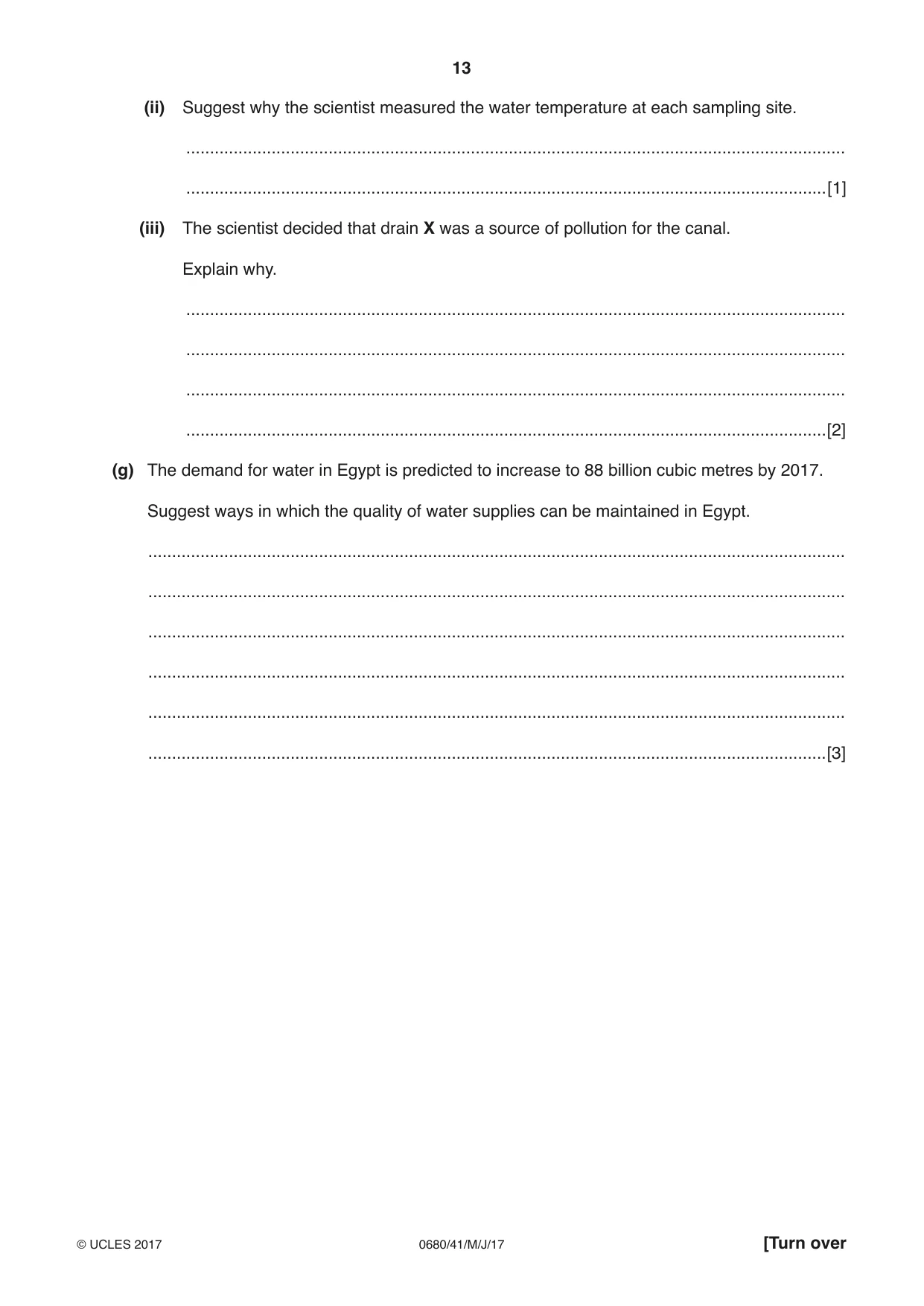 Cambridge IGCSE Environmental Management 0680 2017 May/June Paper 4 · Variant 1 question paper, page 13 of 20