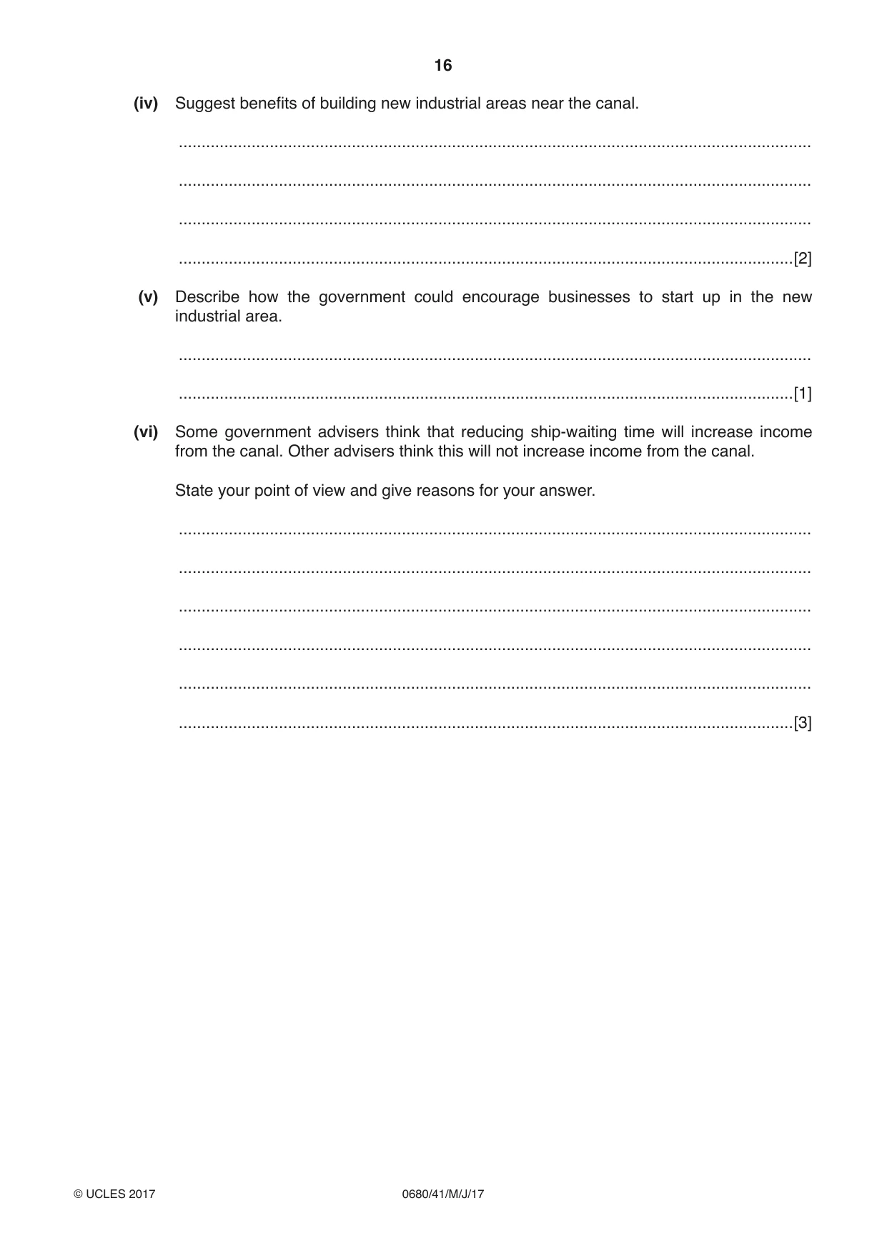 Cambridge IGCSE Environmental Management 0680 2017 May/June Paper 4 · Variant 1 question paper, page 16 of 20