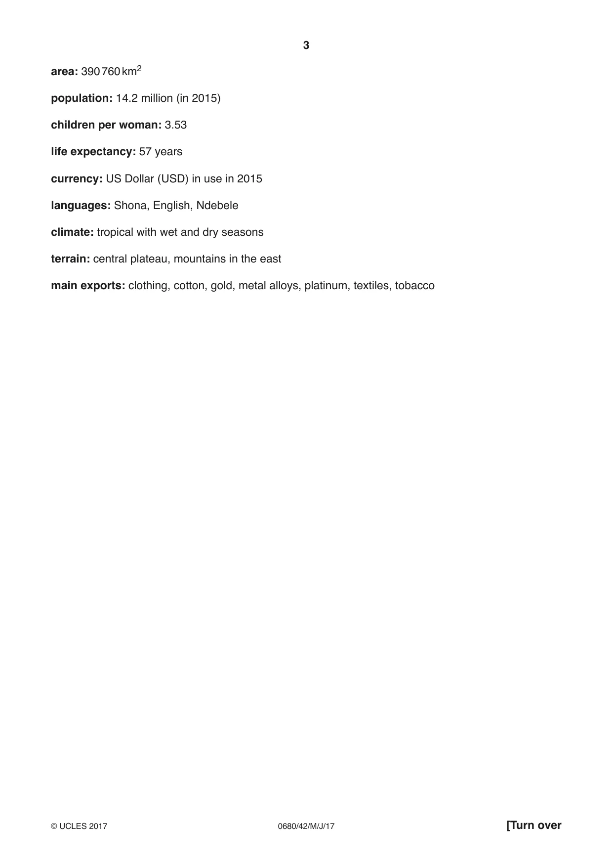 Cambridge IGCSE Environmental Management 0680 2017 May/June Paper 4 · Variant 2 question paper, page 3 of 20