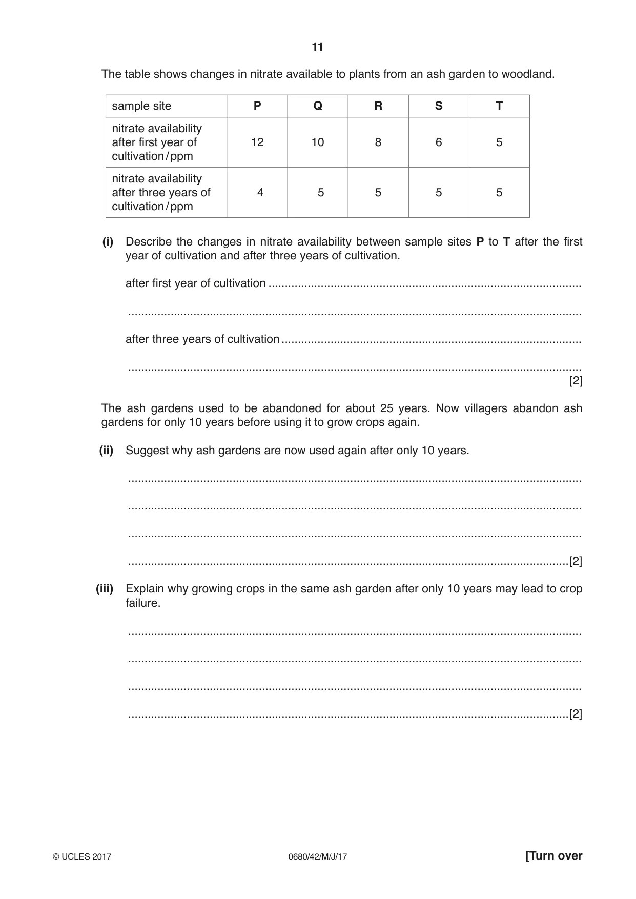 Cambridge IGCSE Environmental Management 0680 2017 May/June Paper 4 · Variant 2 question paper, page 11 of 20