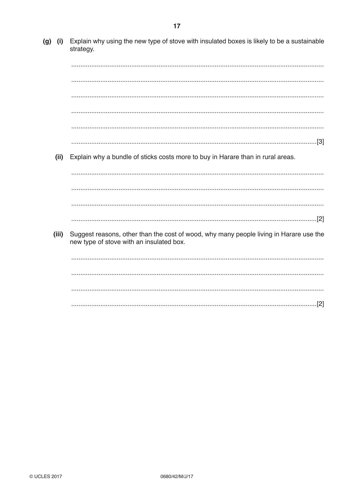 Cambridge IGCSE Environmental Management 0680 2017 May/June Paper 4 · Variant 2 question paper, page 17 of 20