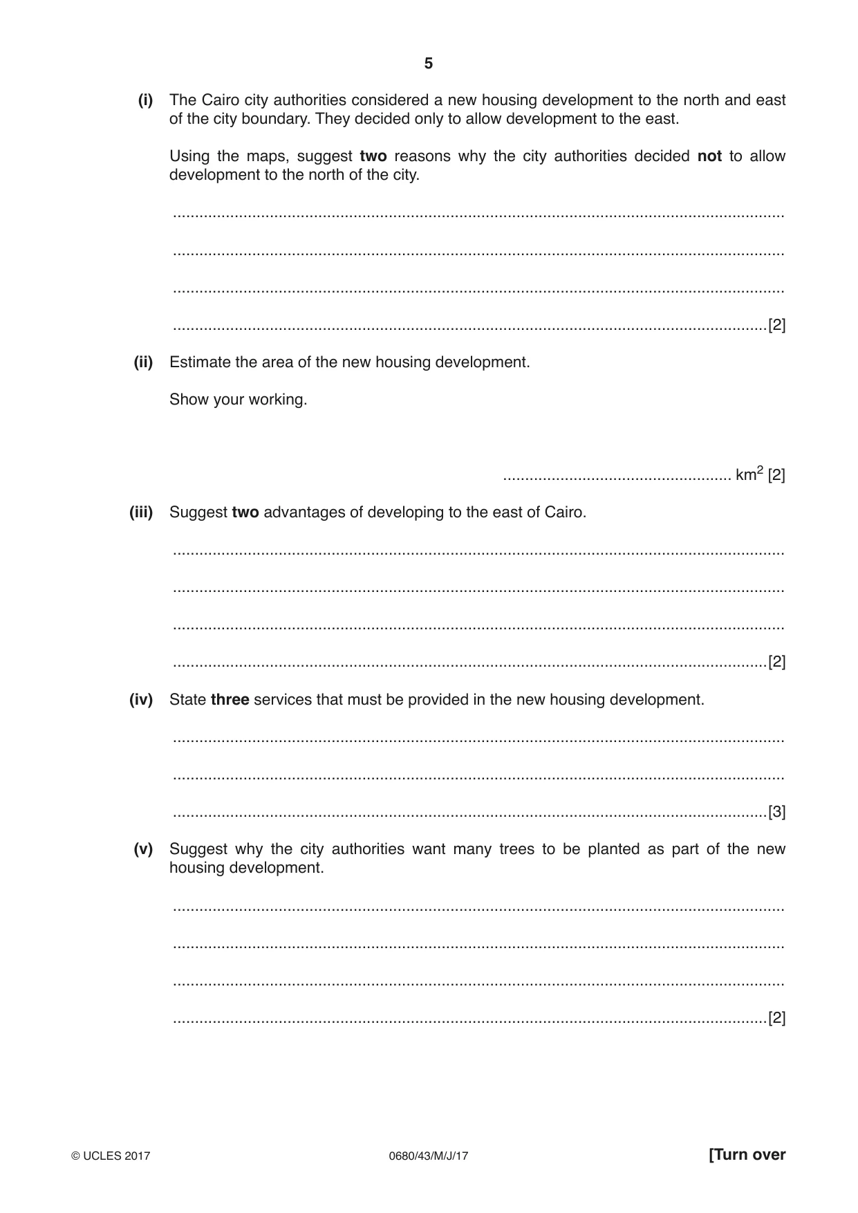 Cambridge IGCSE Environmental Management 0680 2017 May/June Paper 4 · Variant 3 question paper, page 5 of 20