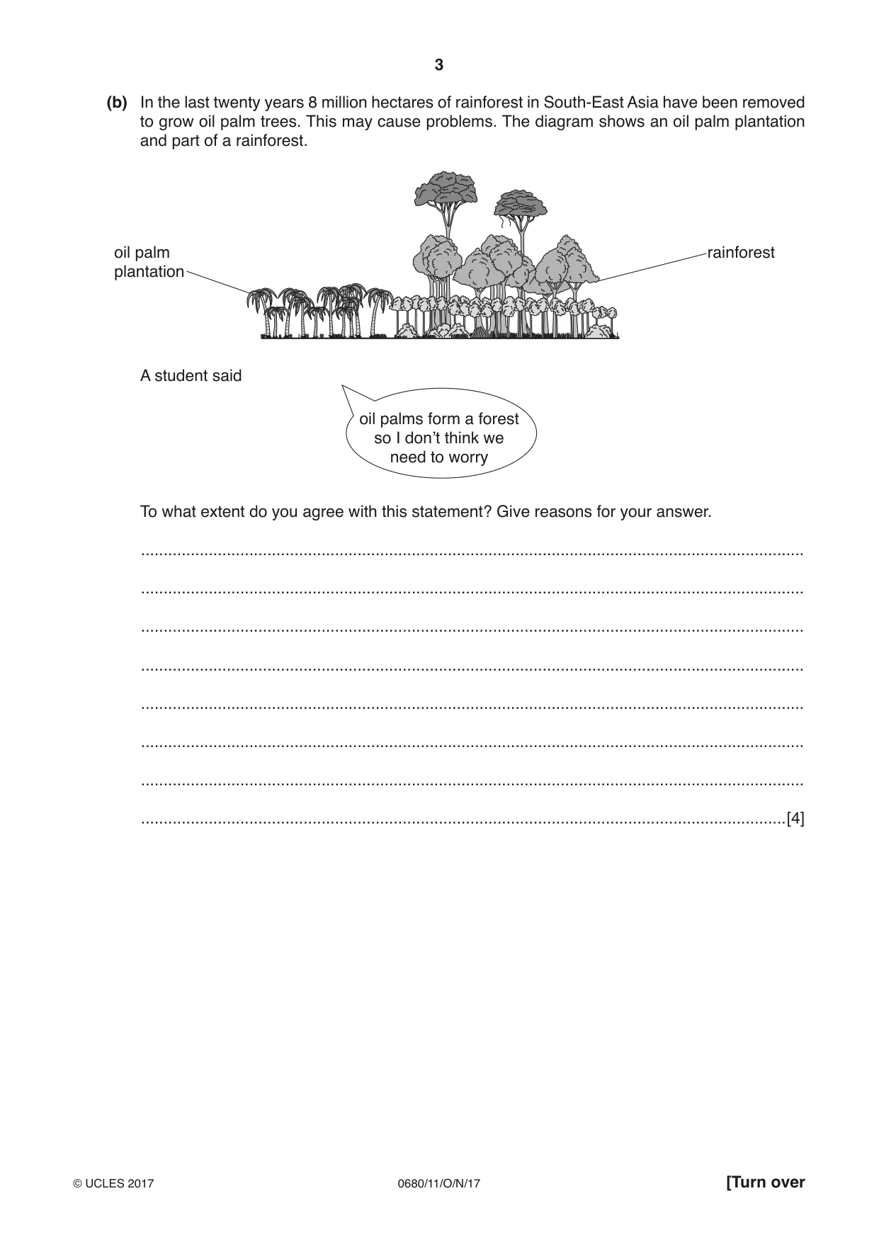 Cambridge IGCSE Environmental Management 0680 2017 Oct/Nov Paper 1 · Variant 1 question paper, page 3 of 16