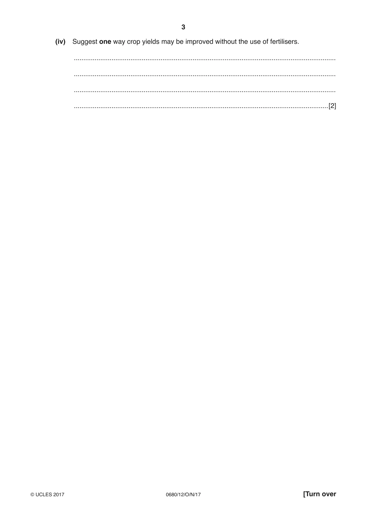 Cambridge IGCSE Environmental Management 0680 2017 Oct/Nov Paper 1 · Variant 2 question paper, page 3 of 16