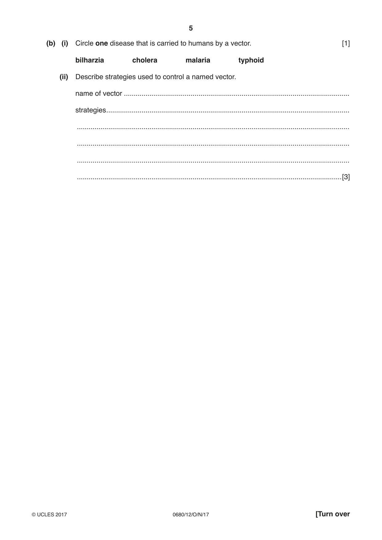Cambridge IGCSE Environmental Management 0680 2017 Oct/Nov Paper 1 · Variant 2 question paper, page 5 of 16