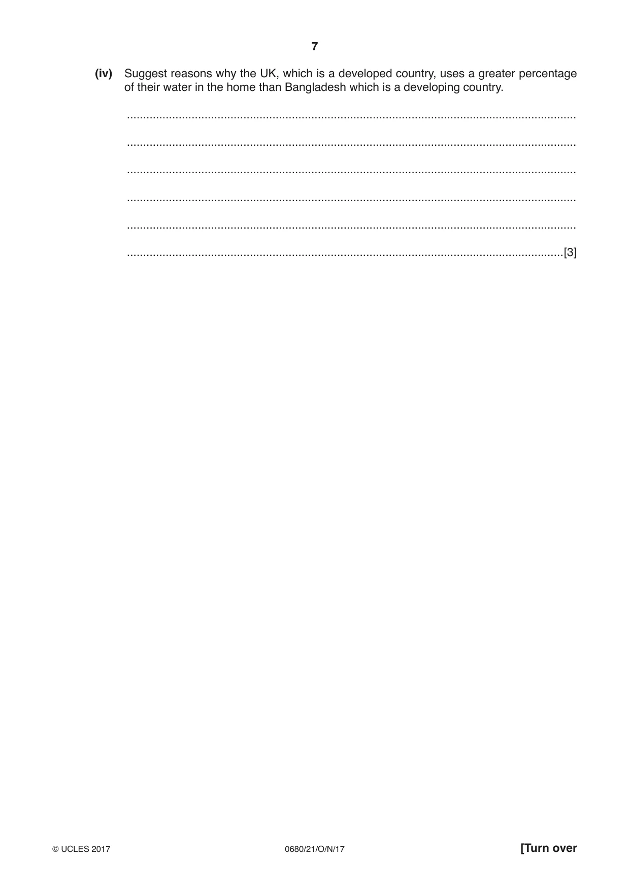 Cambridge IGCSE Environmental Management 0680 2017 Oct/Nov Paper 2 · Variant 1 question paper, page 7 of 16
