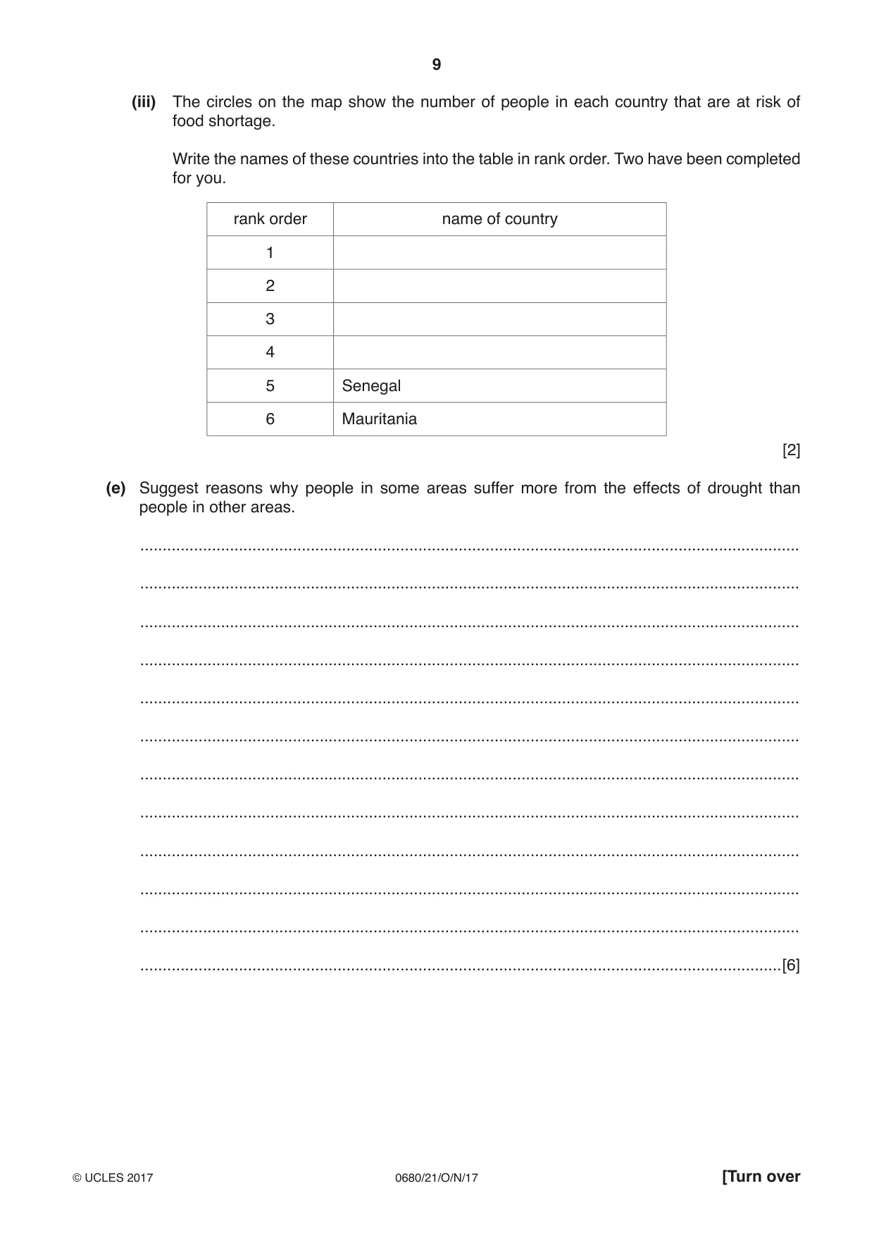 Cambridge IGCSE Environmental Management 0680 2017 Oct/Nov Paper 2 · Variant 1 question paper, page 9 of 16