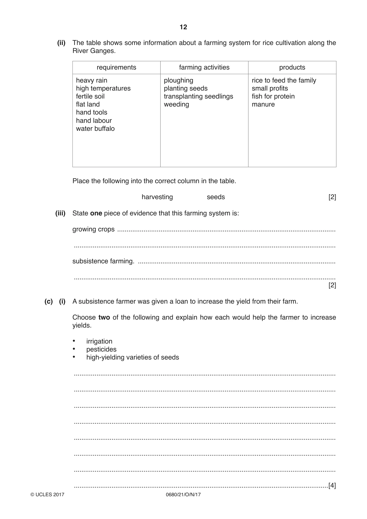 Cambridge IGCSE Environmental Management 0680 2017 Oct/Nov Paper 2 · Variant 1 question paper, page 12 of 16
