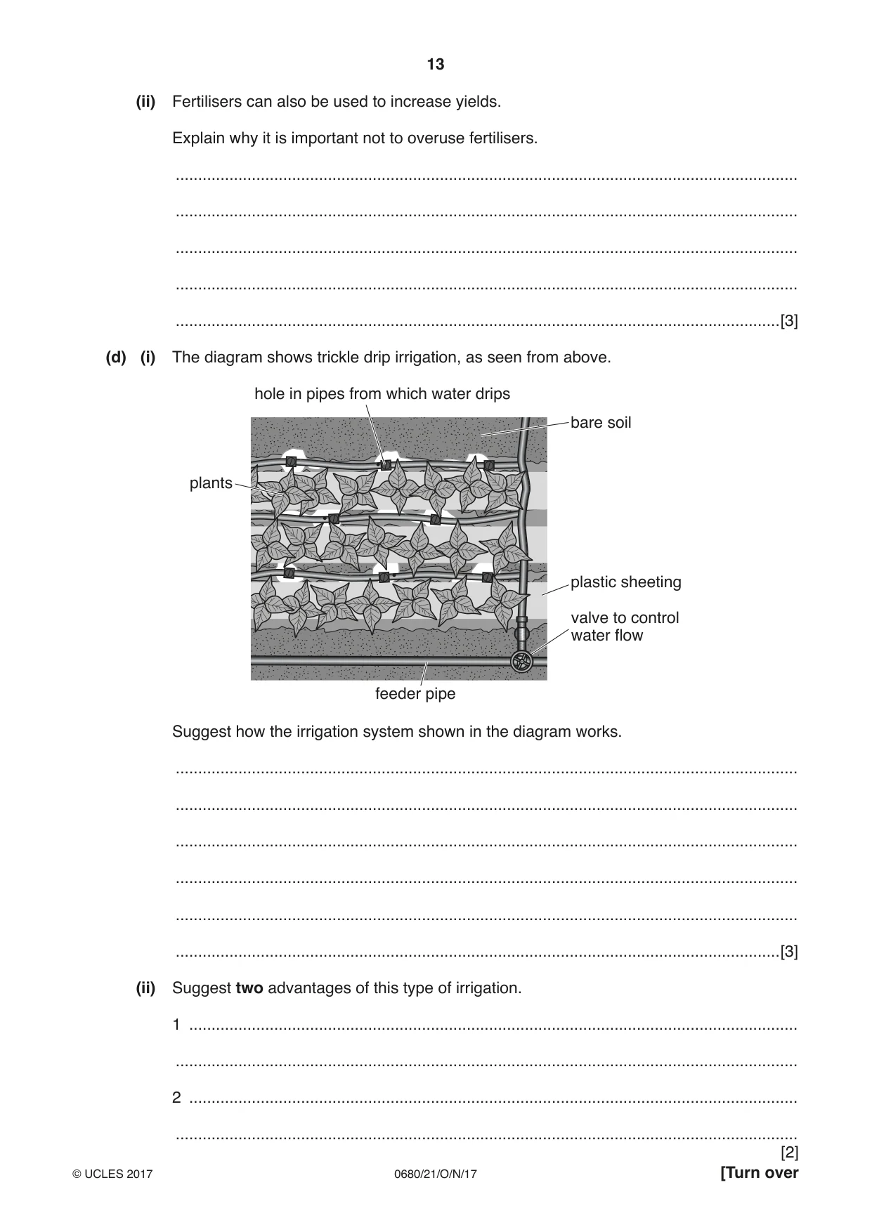 Cambridge IGCSE Environmental Management 0680 2017 Oct/Nov Paper 2 · Variant 1 question paper, page 13 of 16
